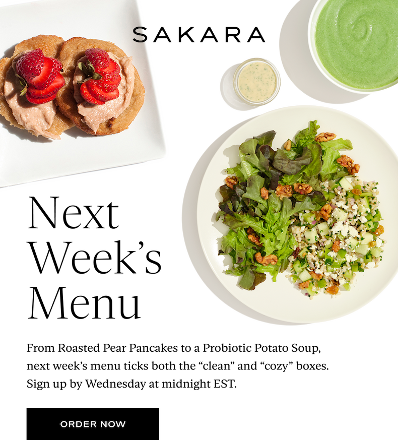 Sakara: Next Week's Menu