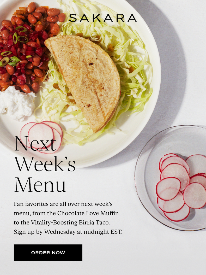 Sakara: Next Week's Menu