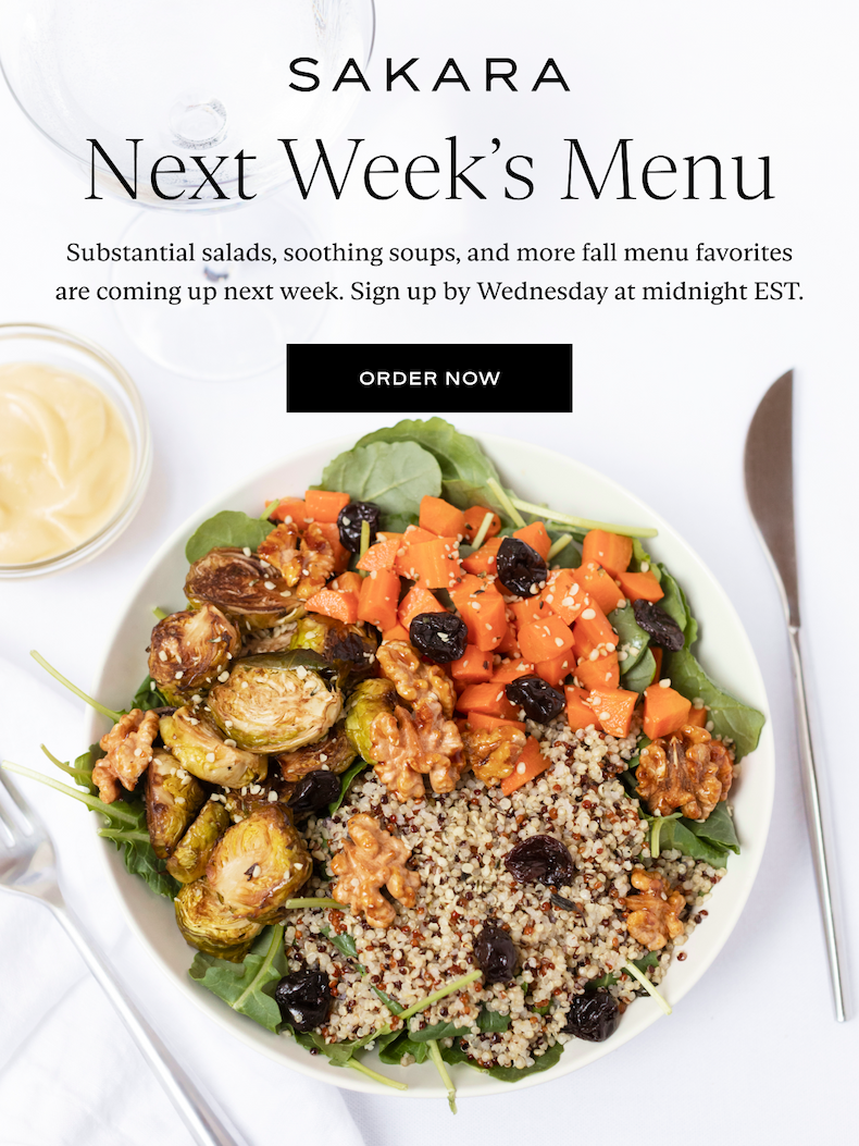 Sakara: Next Week's Menu