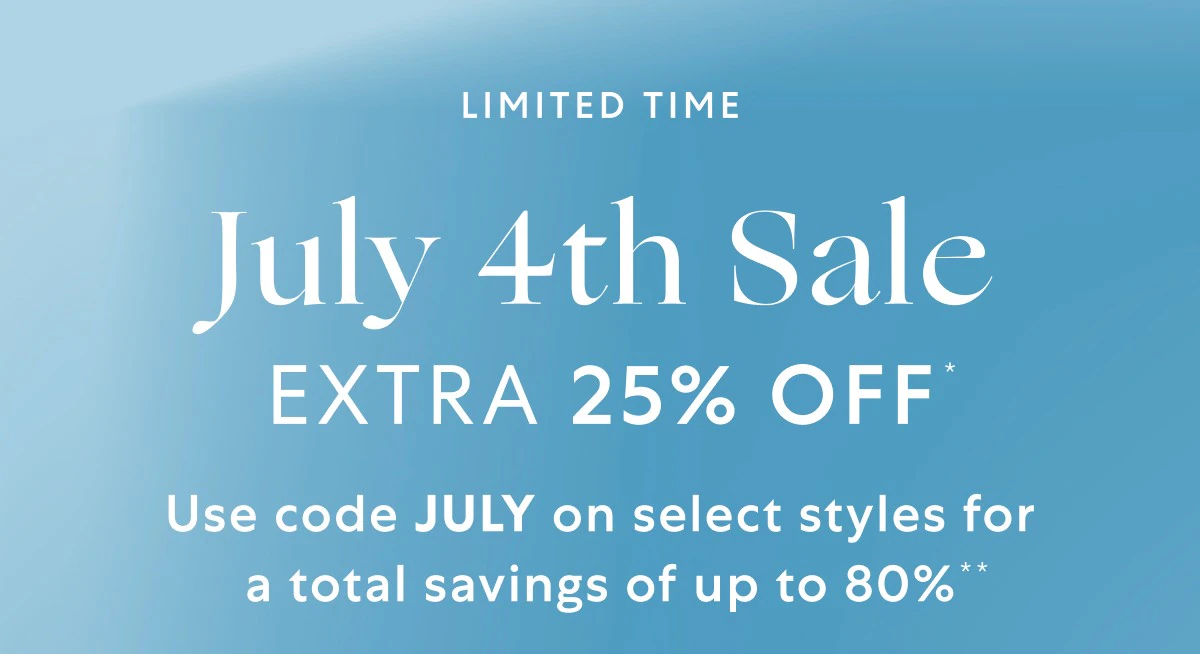 EXTRA 25% OFF for a total of up to 80% OFF