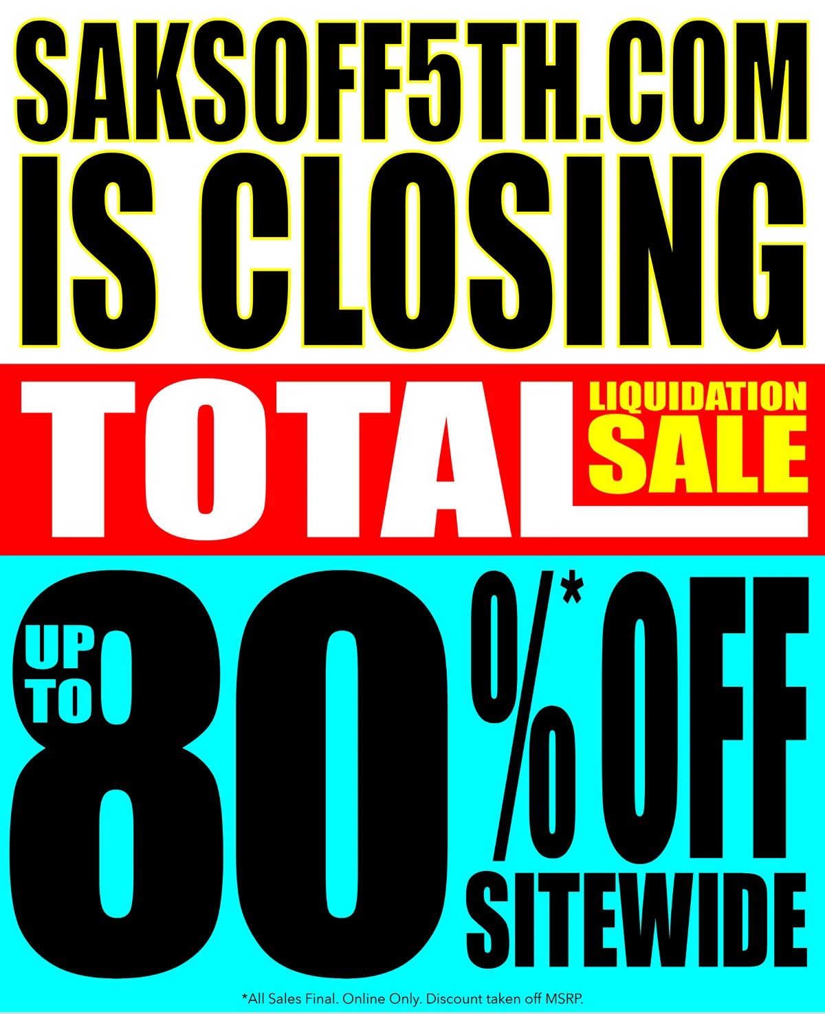We are selling to the bare walls! Up to 80% Off THE ENTIRE WEBSITE