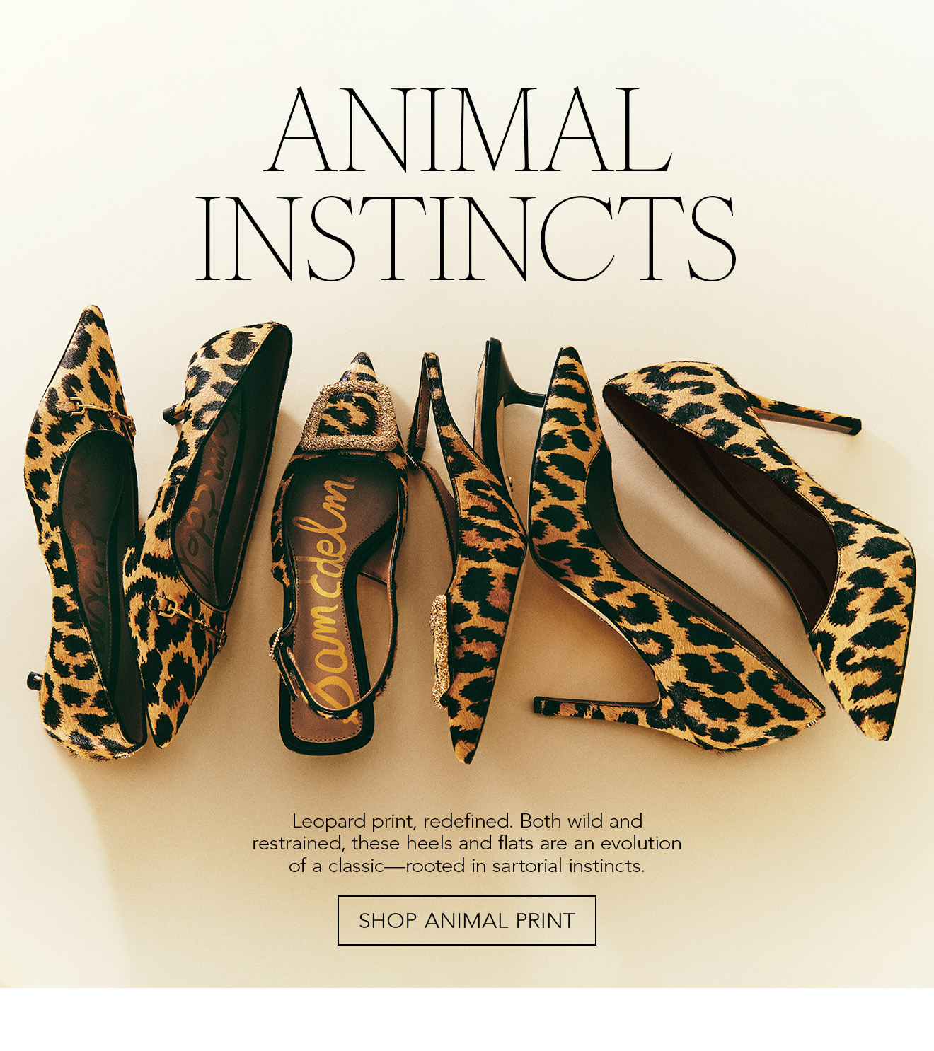Animal Instincts | Leopard Print, Redefined. Both Wild and Restrained, These Heels and Flats are an Evolution of a Classic—rooted in Sartorial instincts. | Shop Animal Print