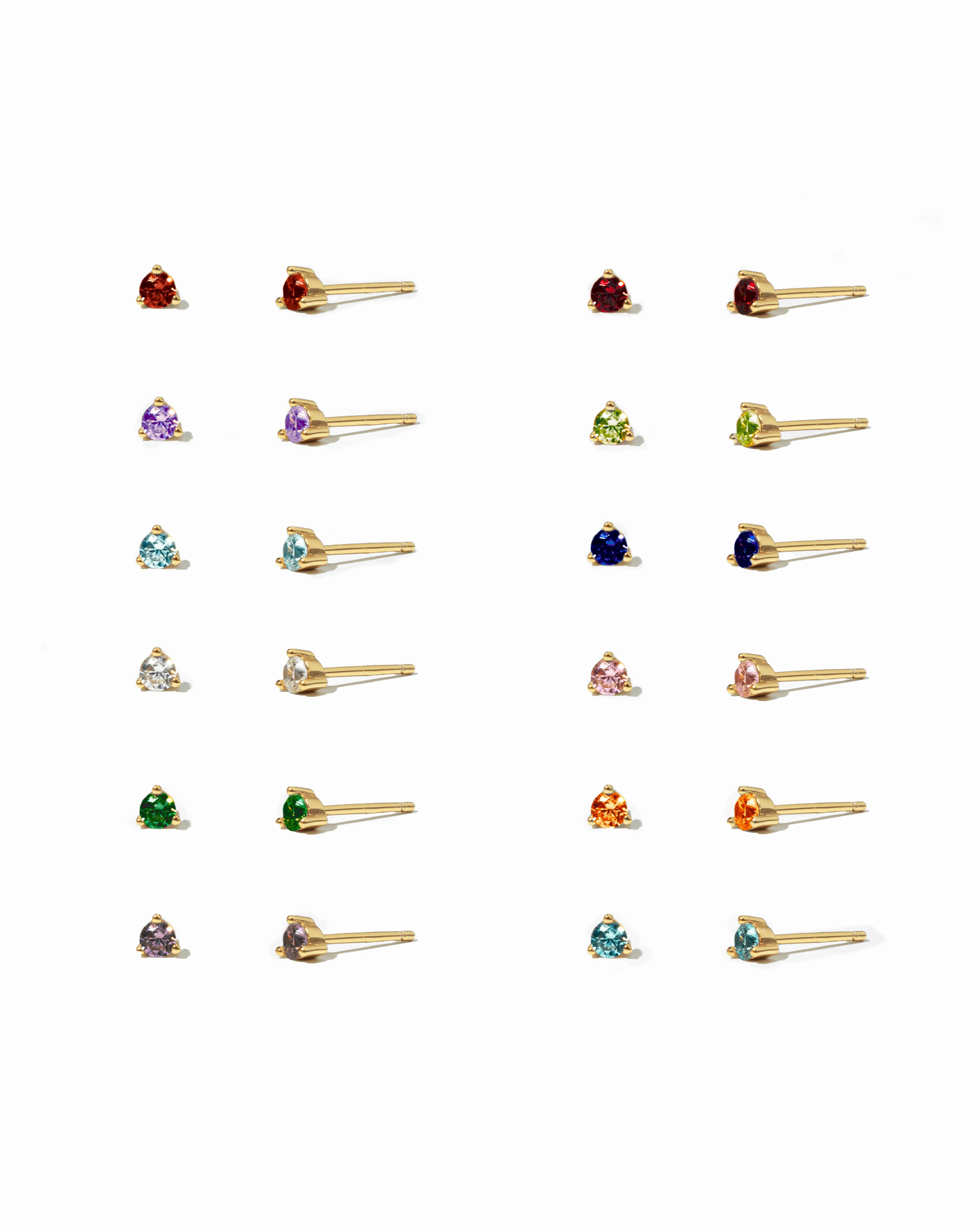 Image of 3mm Birthstone Stud Earrings