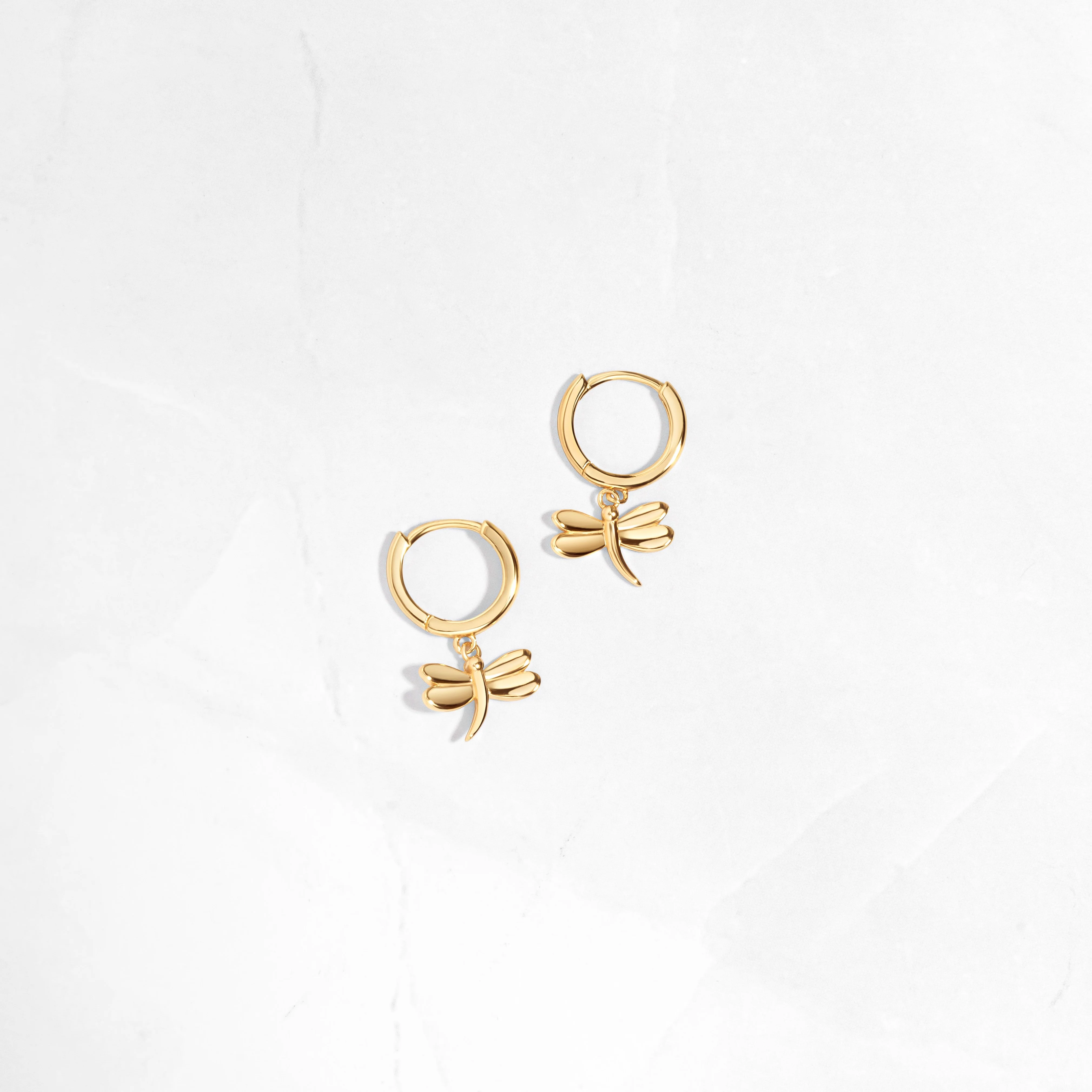 Image of Dragonfly Huggie Hoops