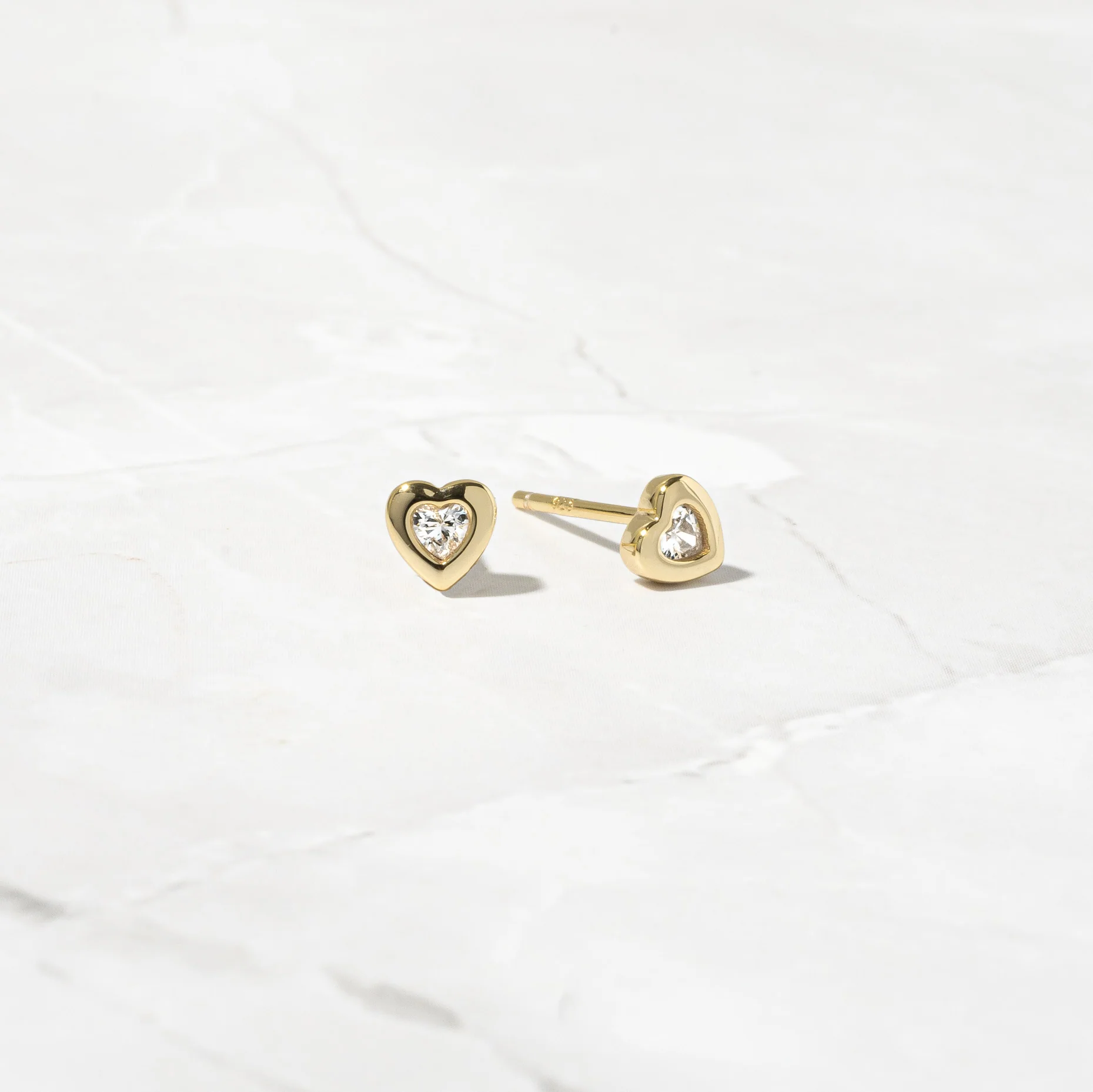 Image of Bezel Heart Studs