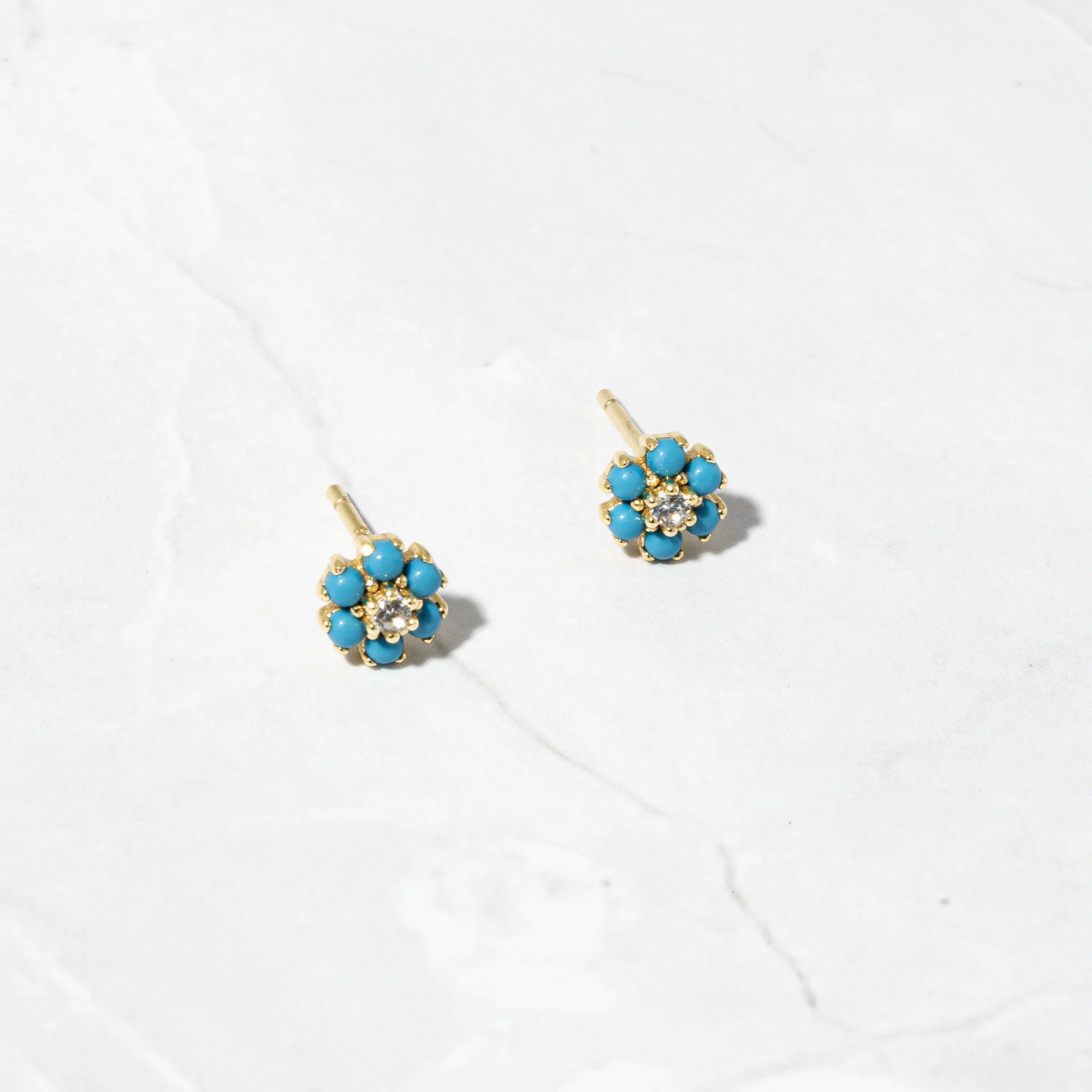 Image of Turquoise Flower Studs