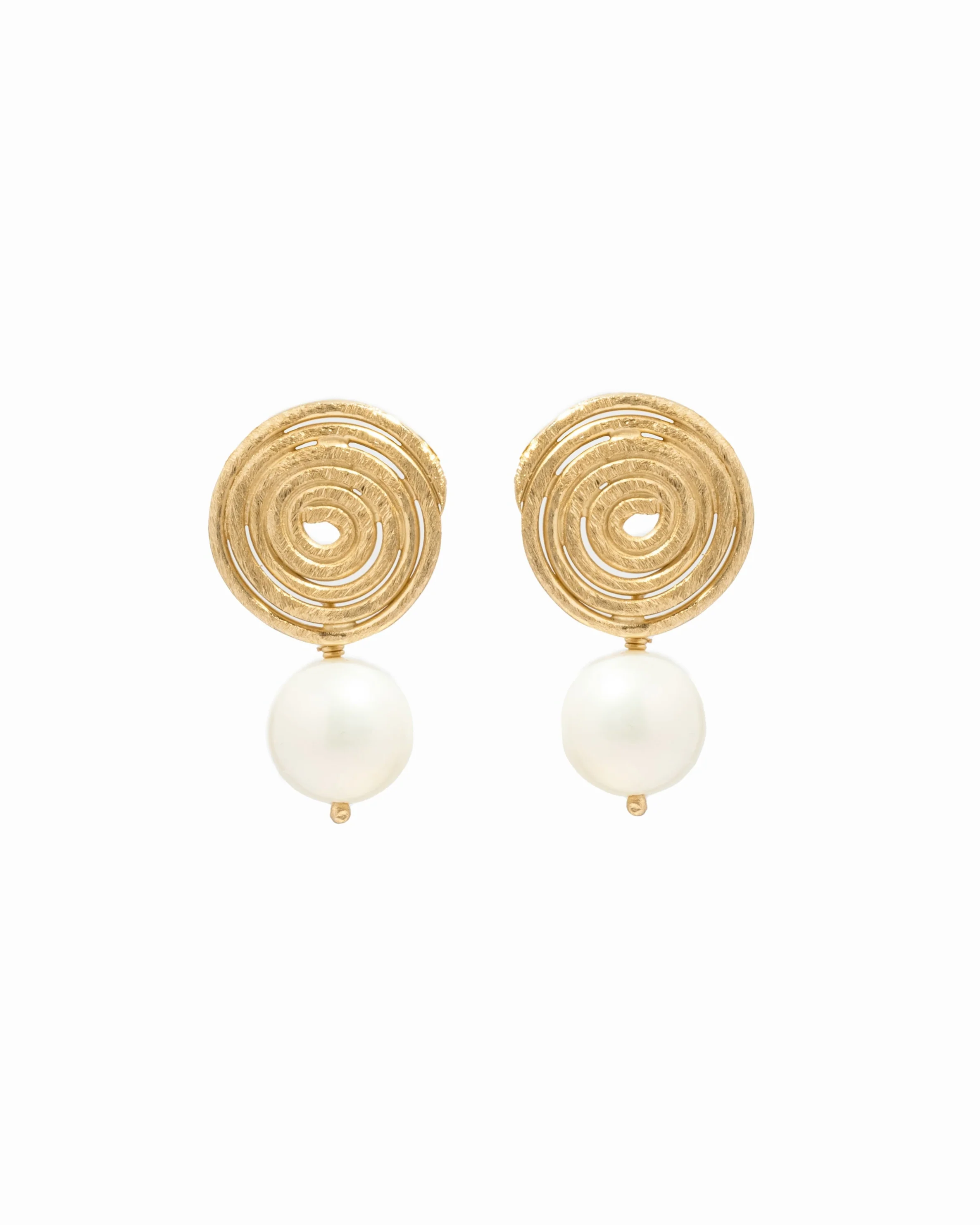 Image of Spiral Pearl Earrings