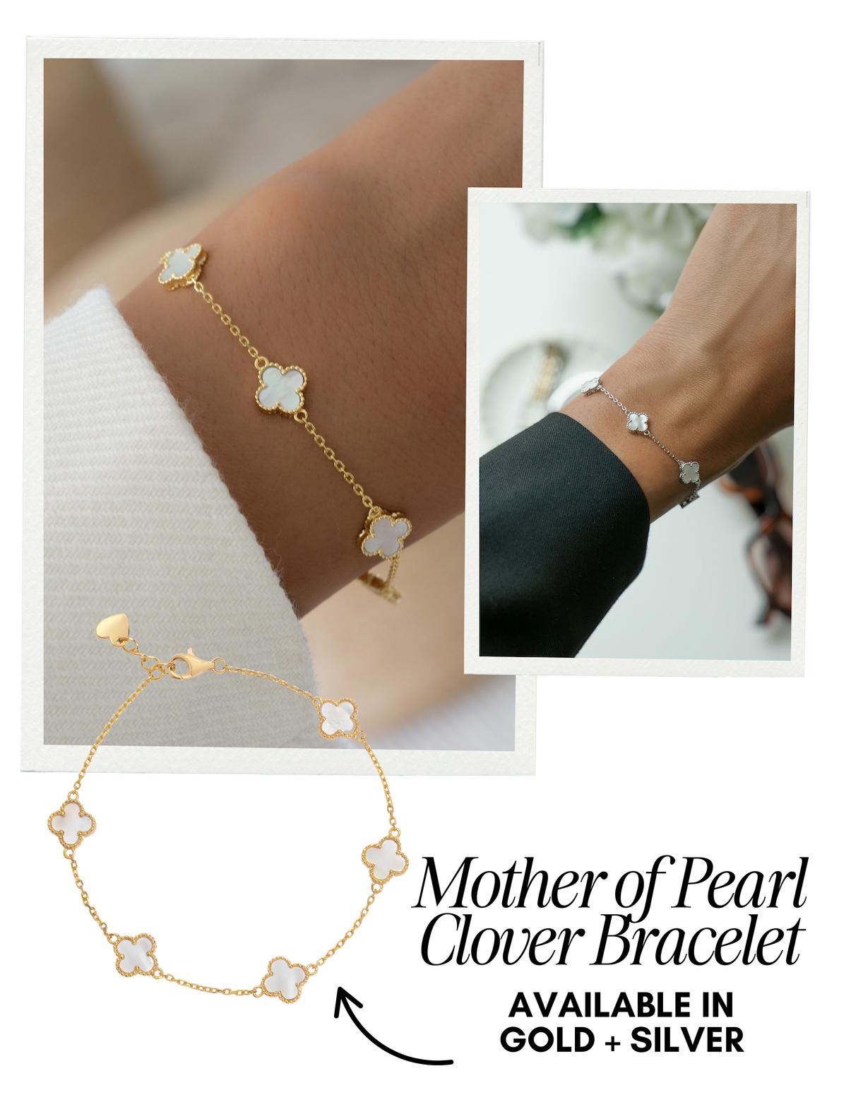 Mother of Pearl Clover Bracelet