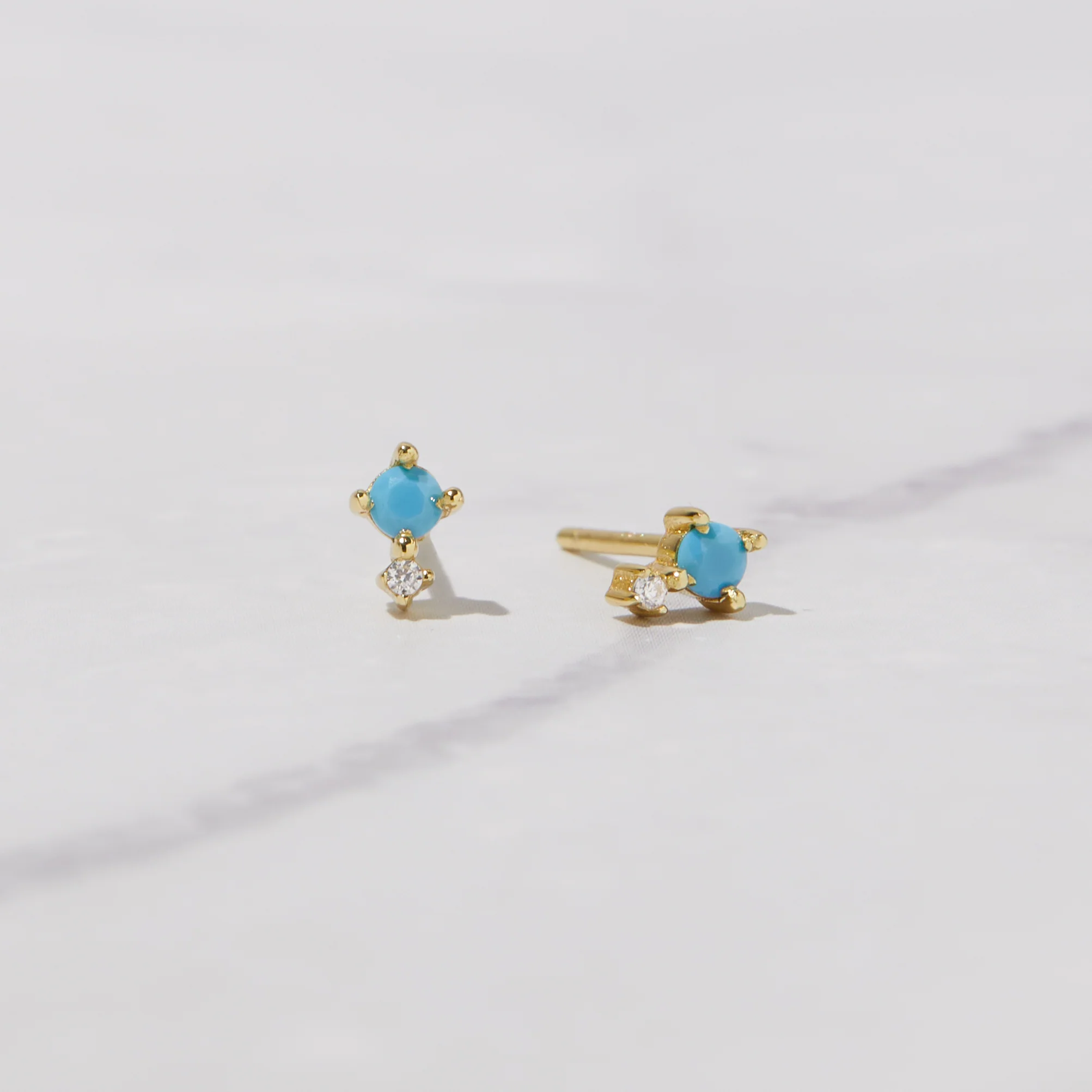 Image of Tiny Turquoise Stud Earrings