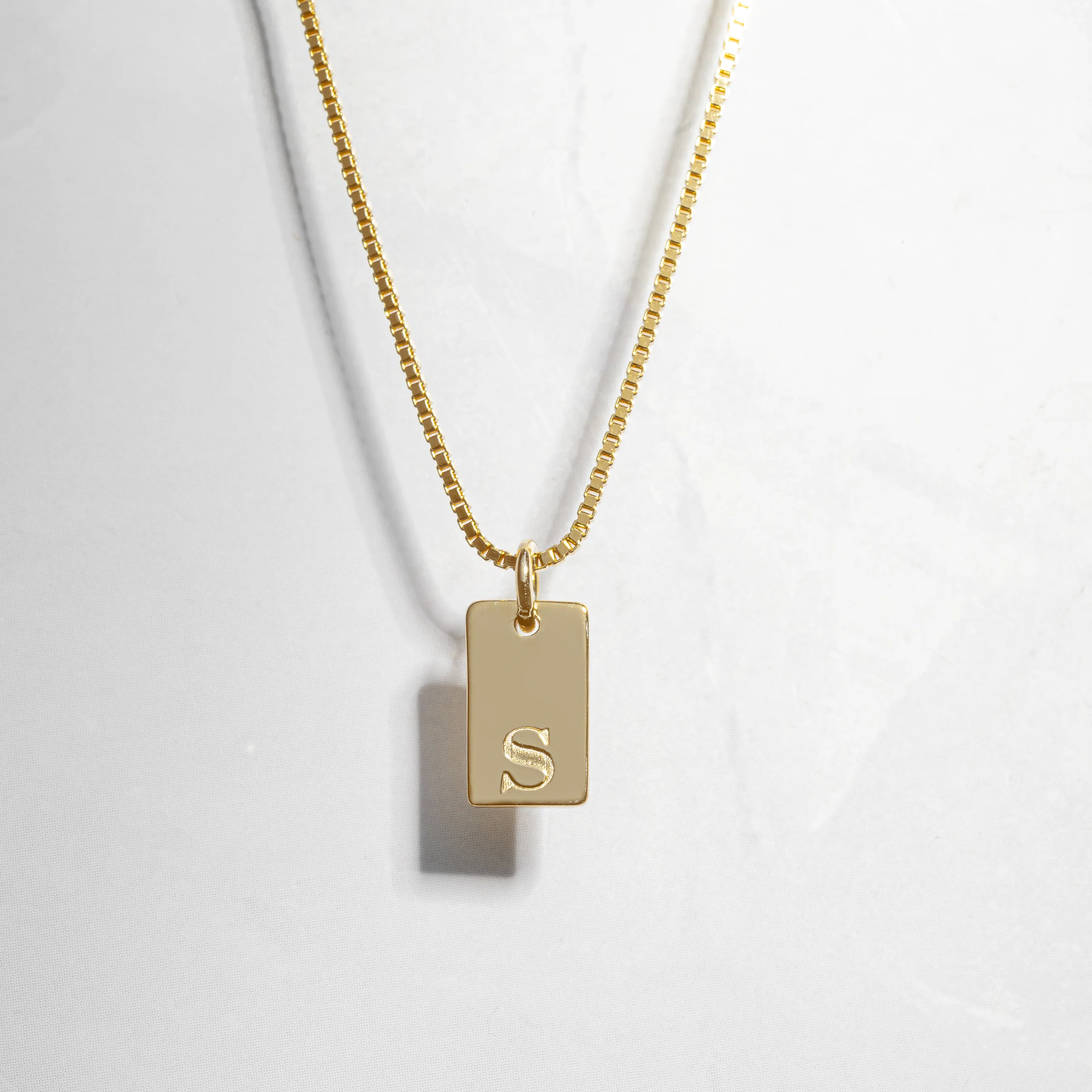 Image of Custom Dainty Initial Tag Necklace