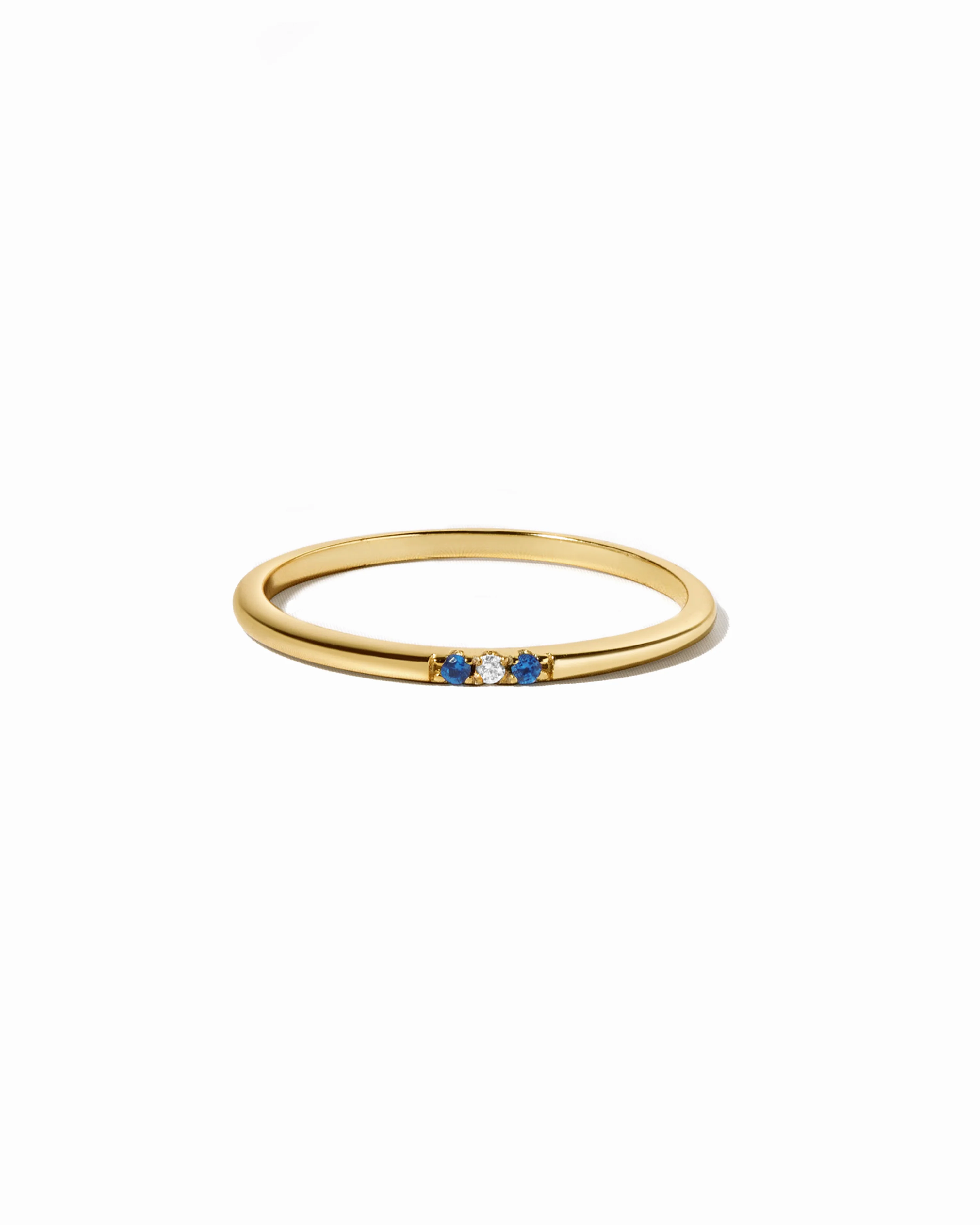 Image of Sapphire 3 Stone Diamond Ring
