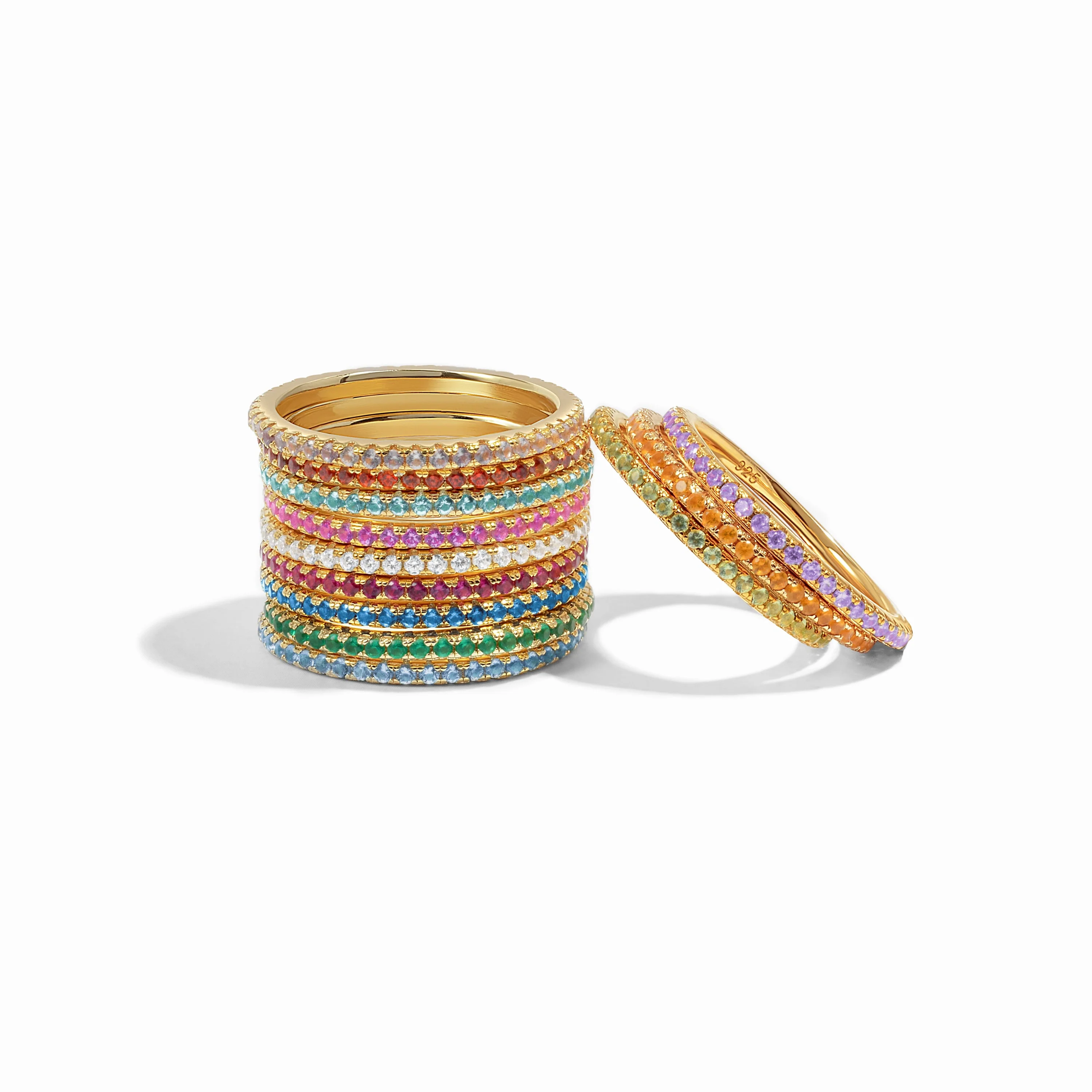 Image of Gold Eternity Birthstone Rings