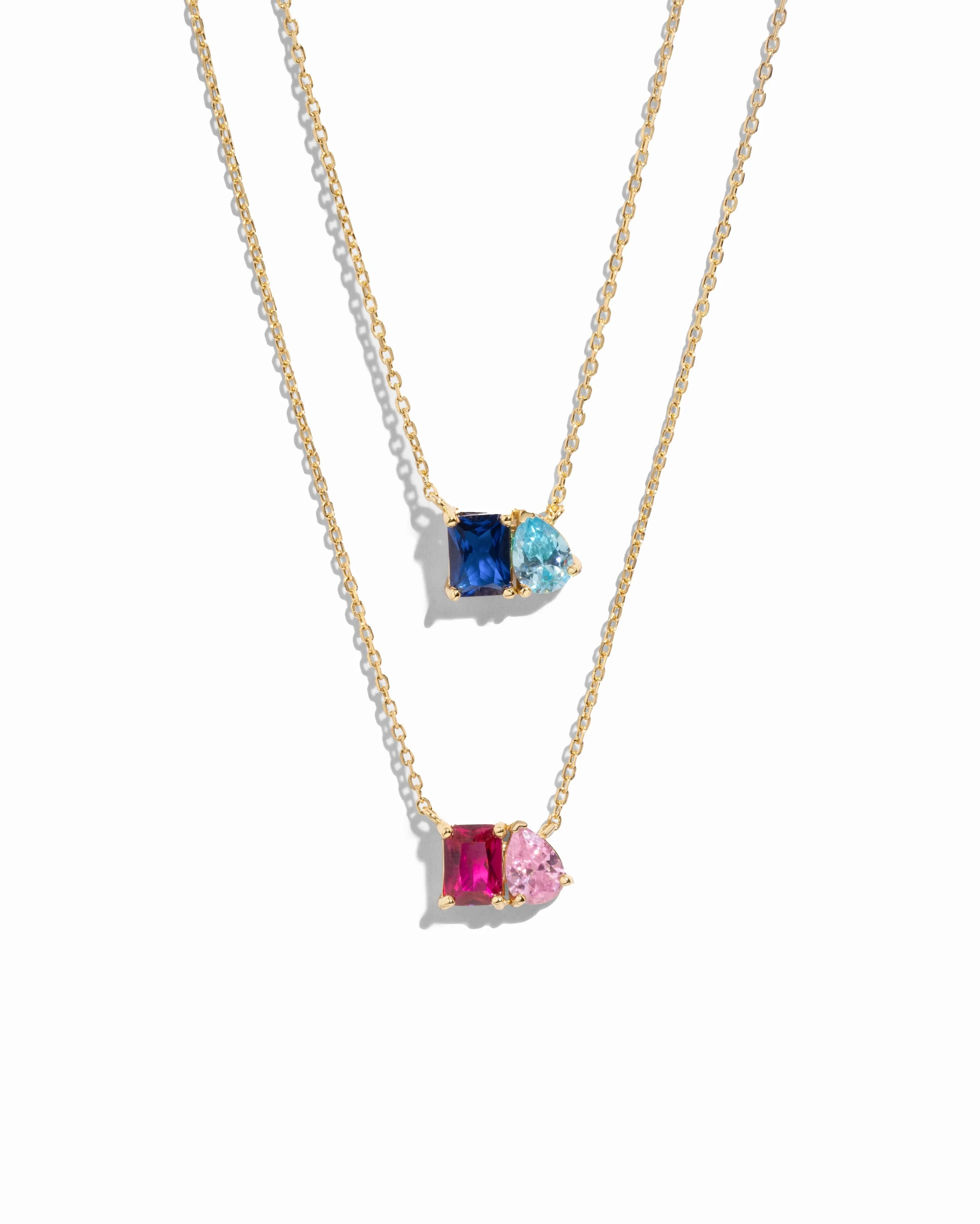 Image of Custom Toi Et Moi Birthstone Necklace