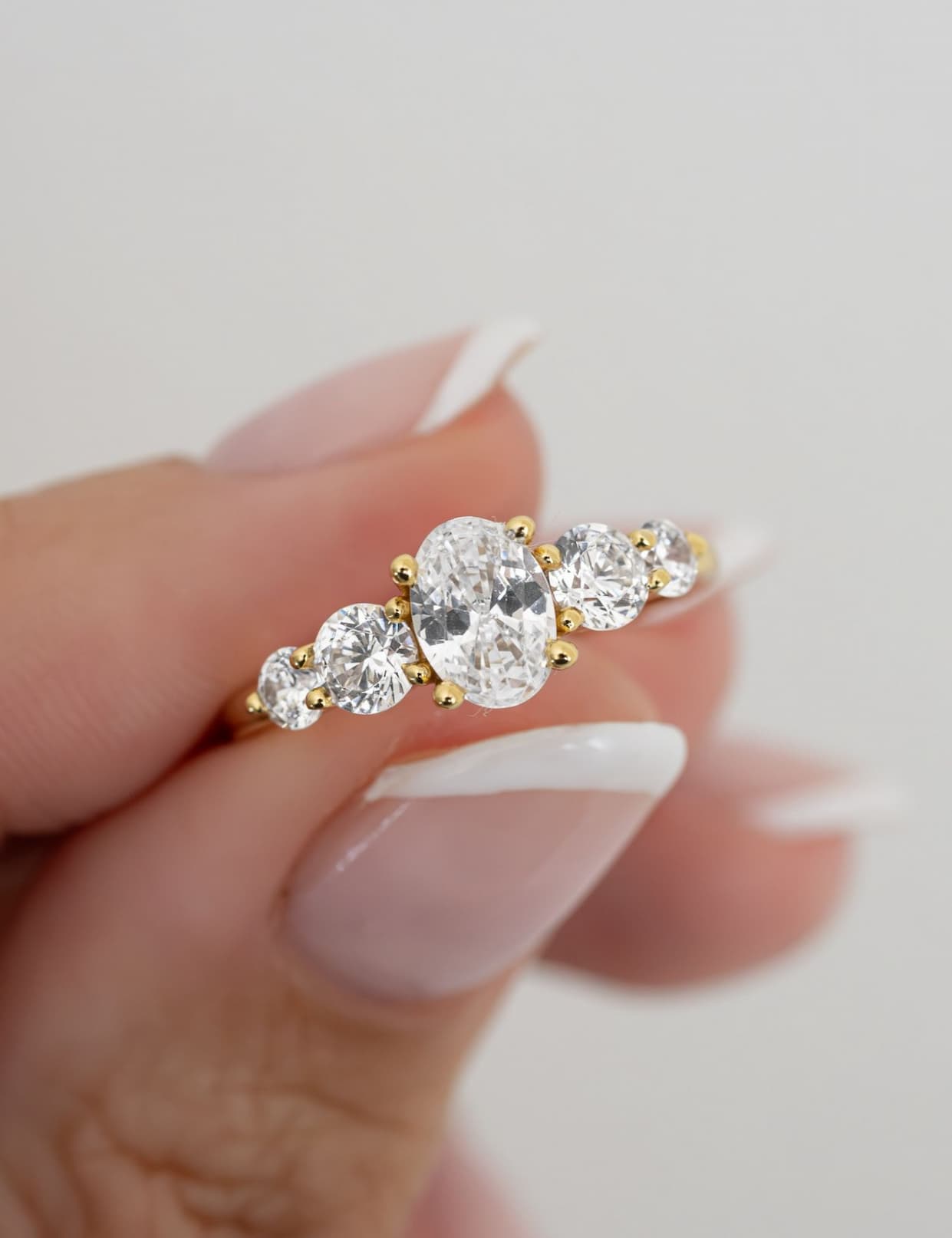 Oval Cluster Ring