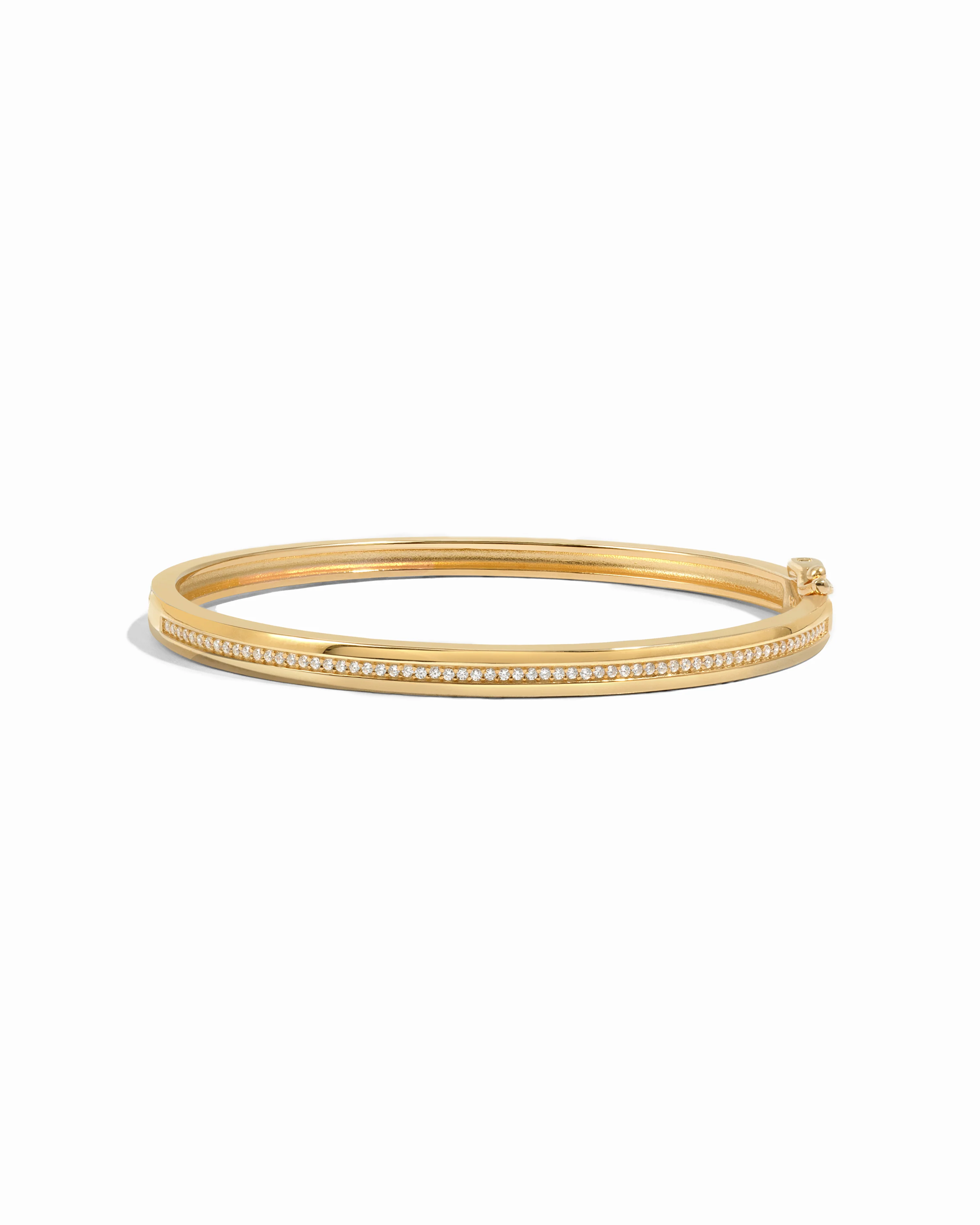 Image of Striped Pavé Diamond Bangle