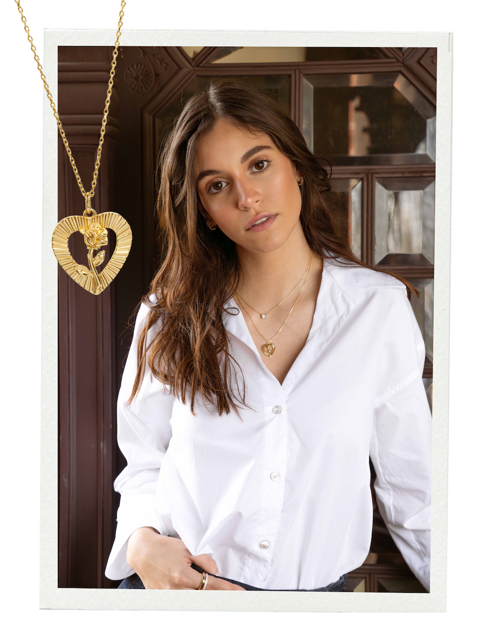 heart rose necklace