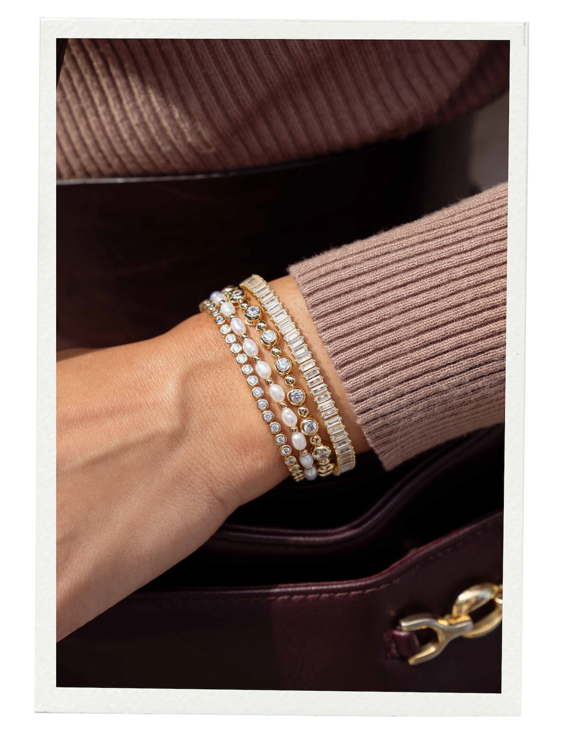 freshwater pearl bracelet stack