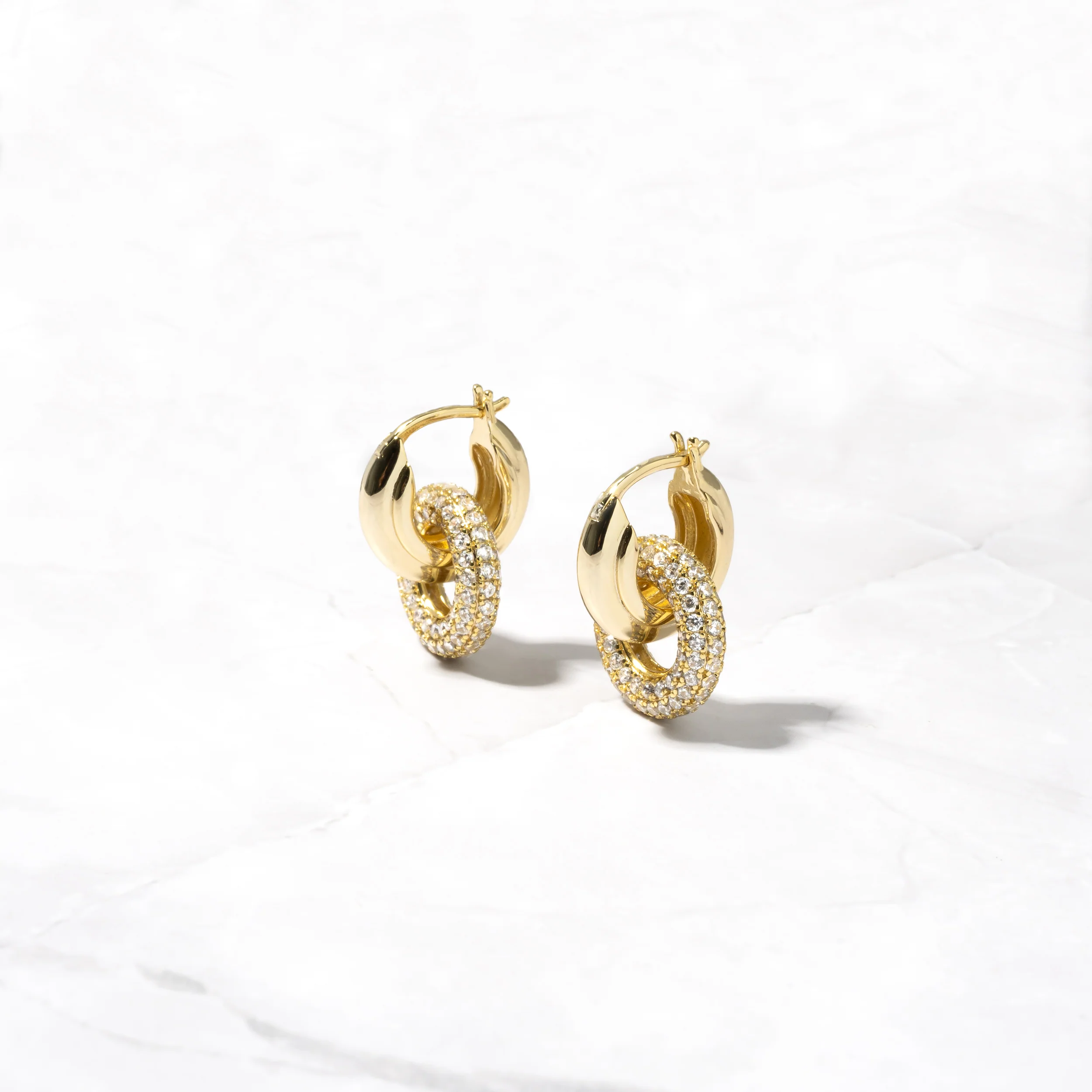 Image of Removable Charm Pavé Hoop Earrings