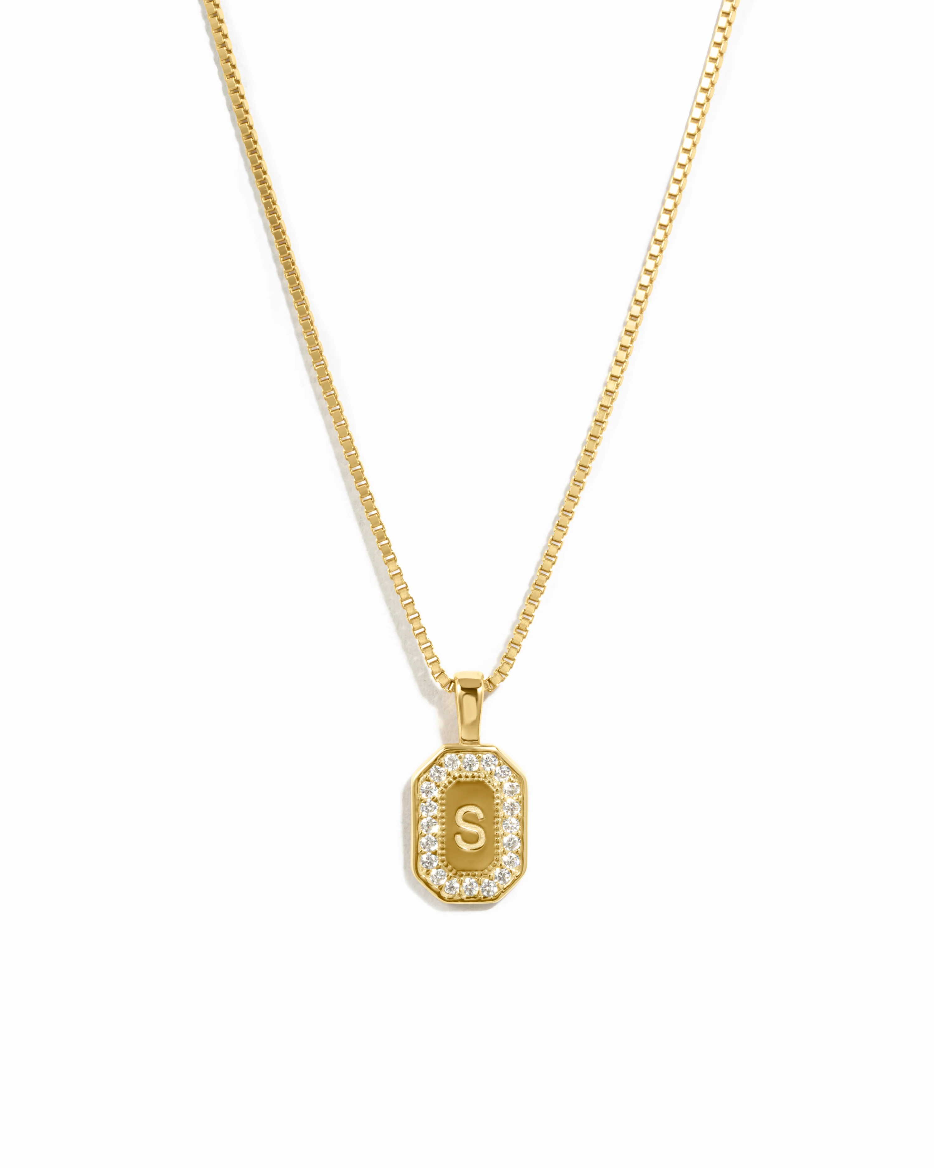 Image of Custom Initial Studded Pendant Necklace