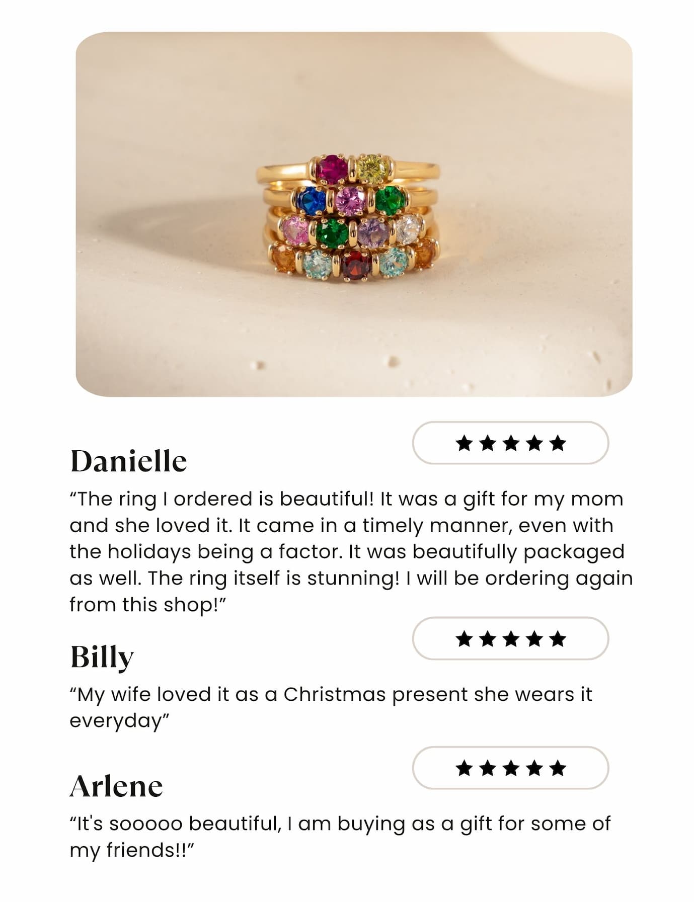 Custom birthstone ring