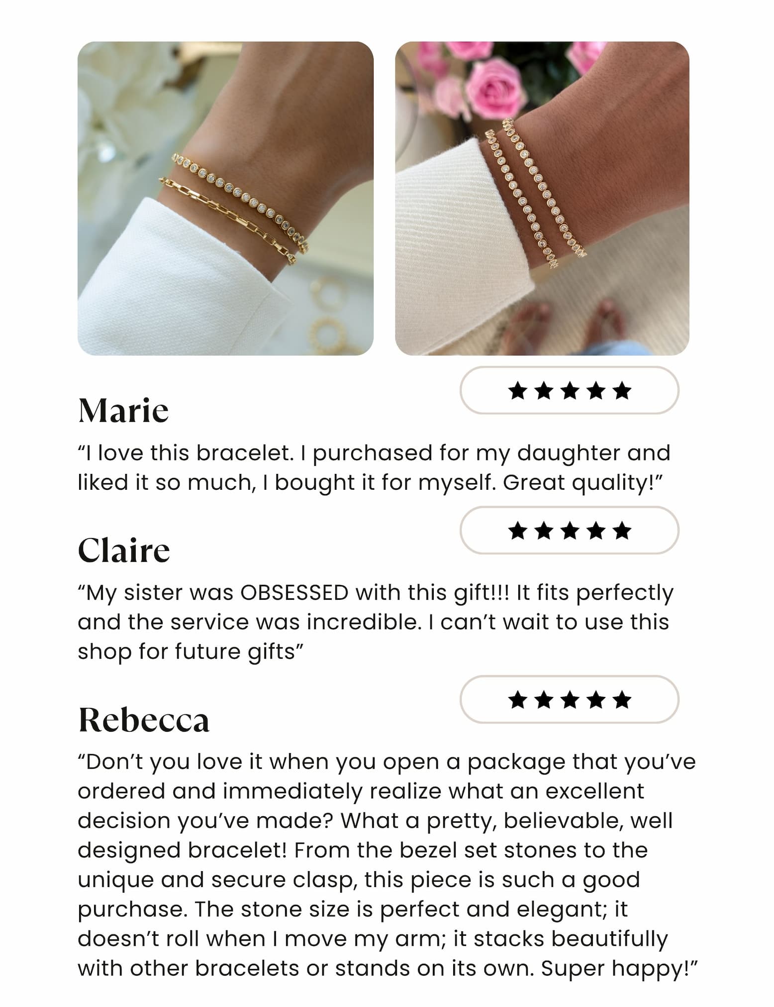 MINI round bezel tennis bracelet