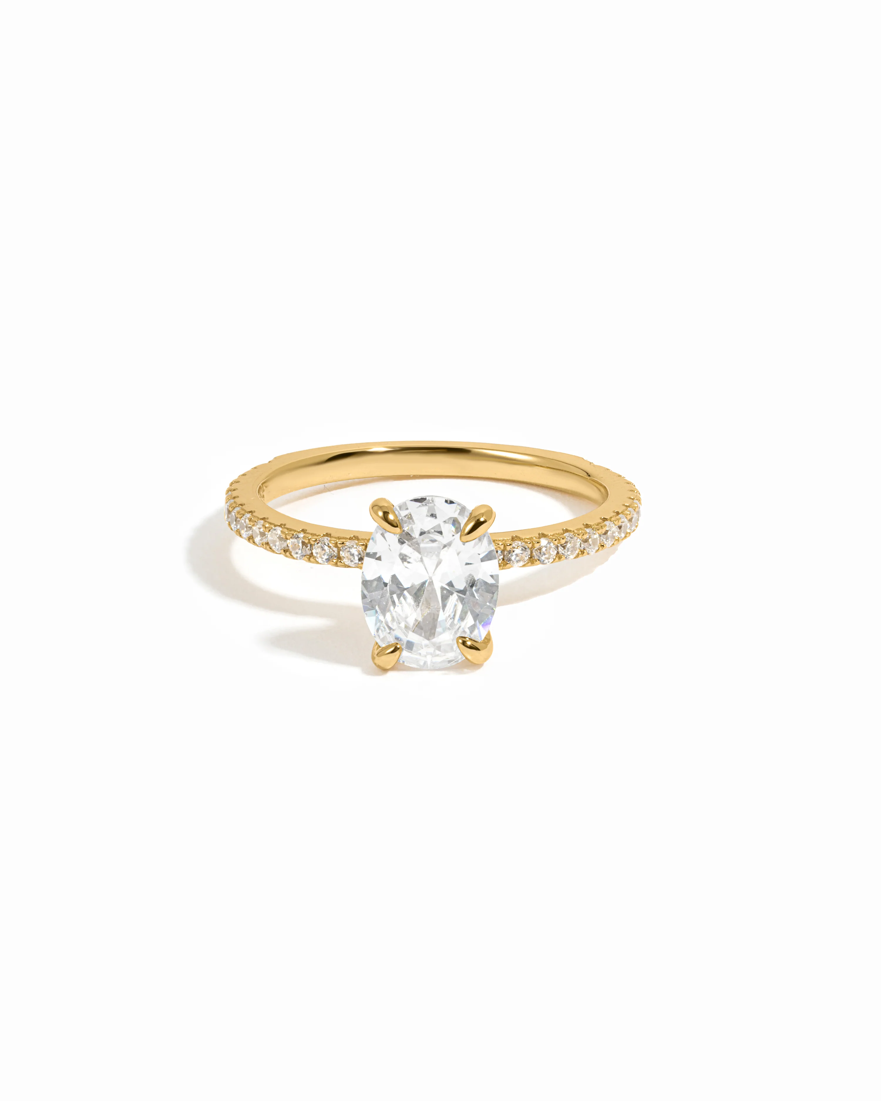 Image of Oval Pave Band Engagement Ring