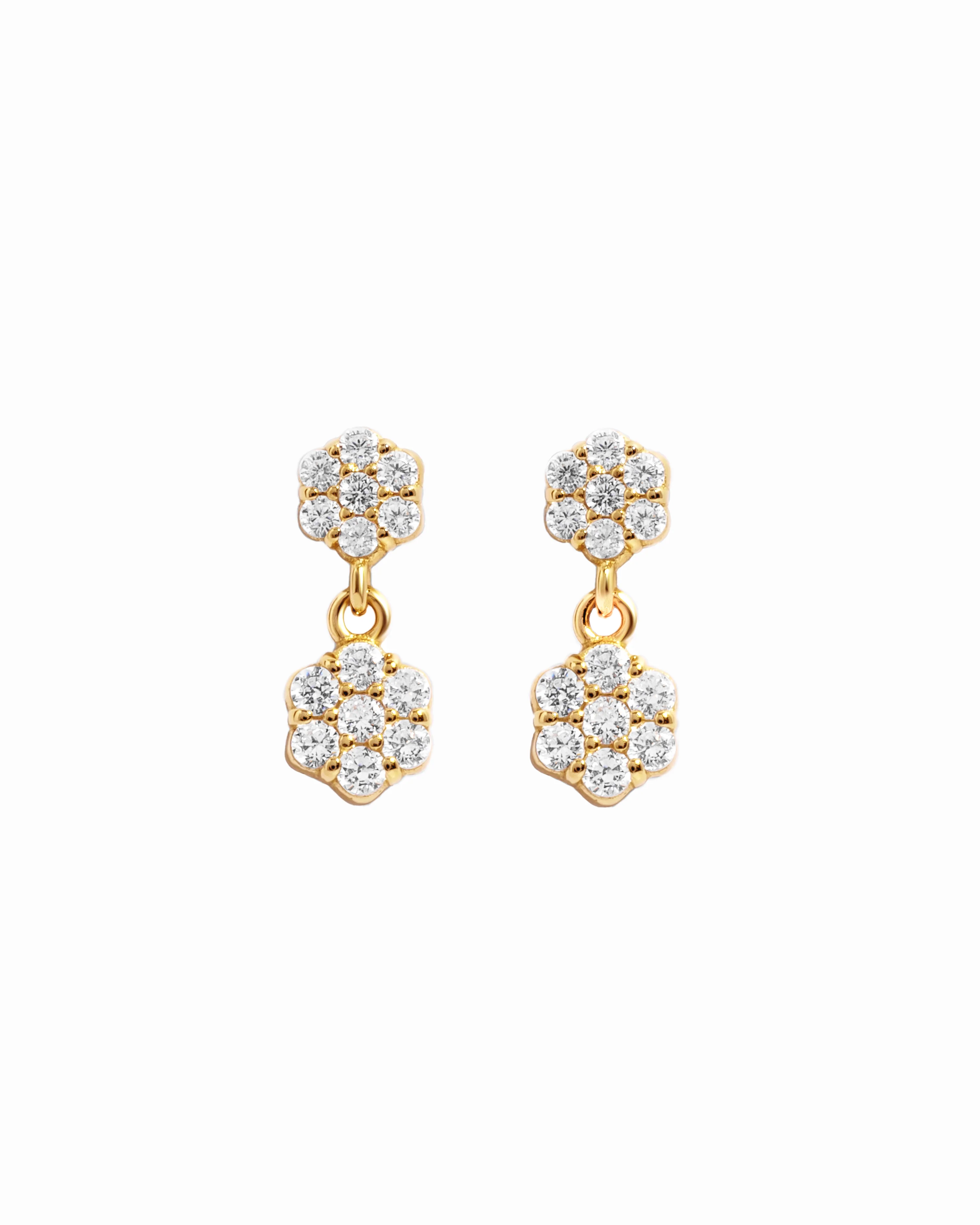 Image of Diamond Flower Charm Studs