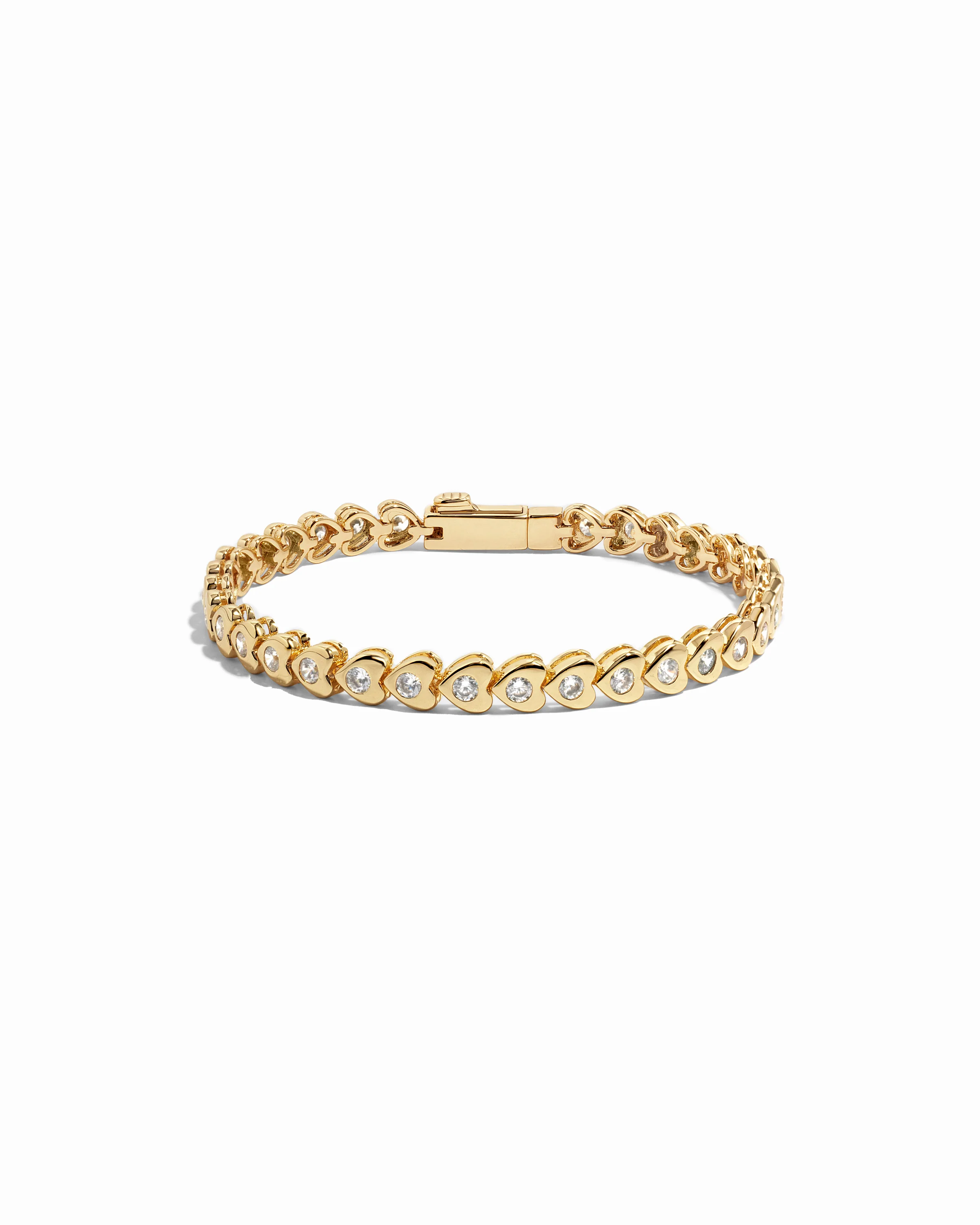 Image of Heart Shaped Tennis Bracelet