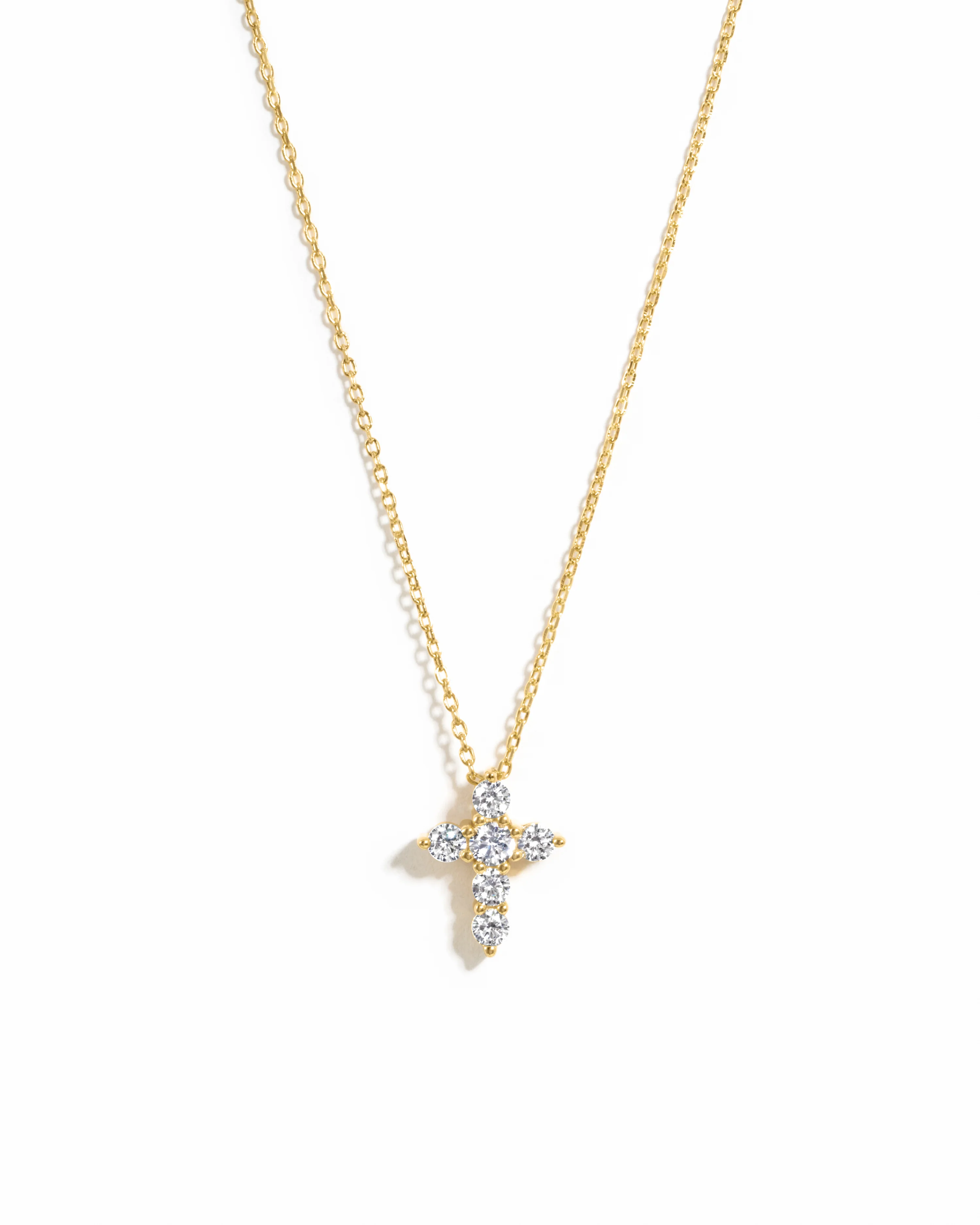 Image of Small Studded Cross Necklace