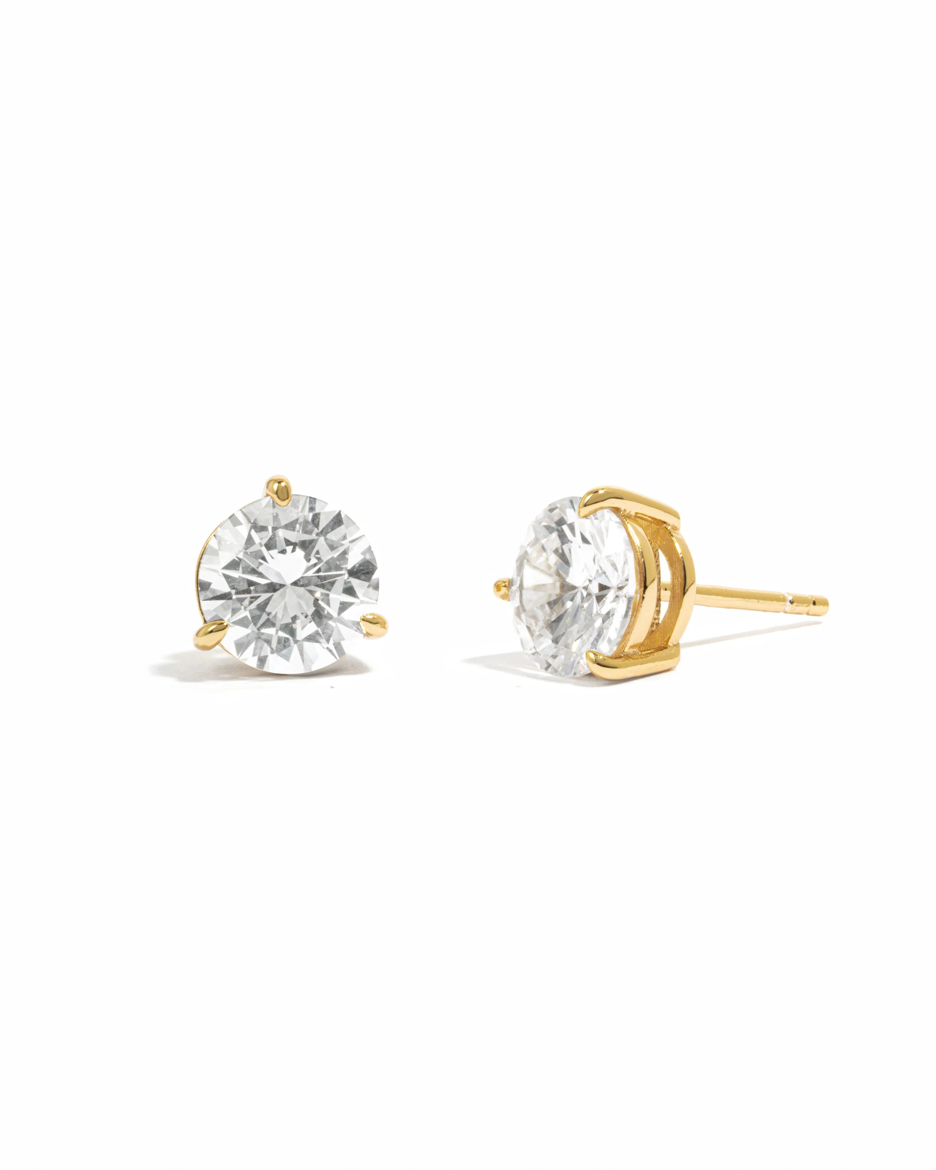 Image of 7.5mm Round Solitaire Stud Earrings