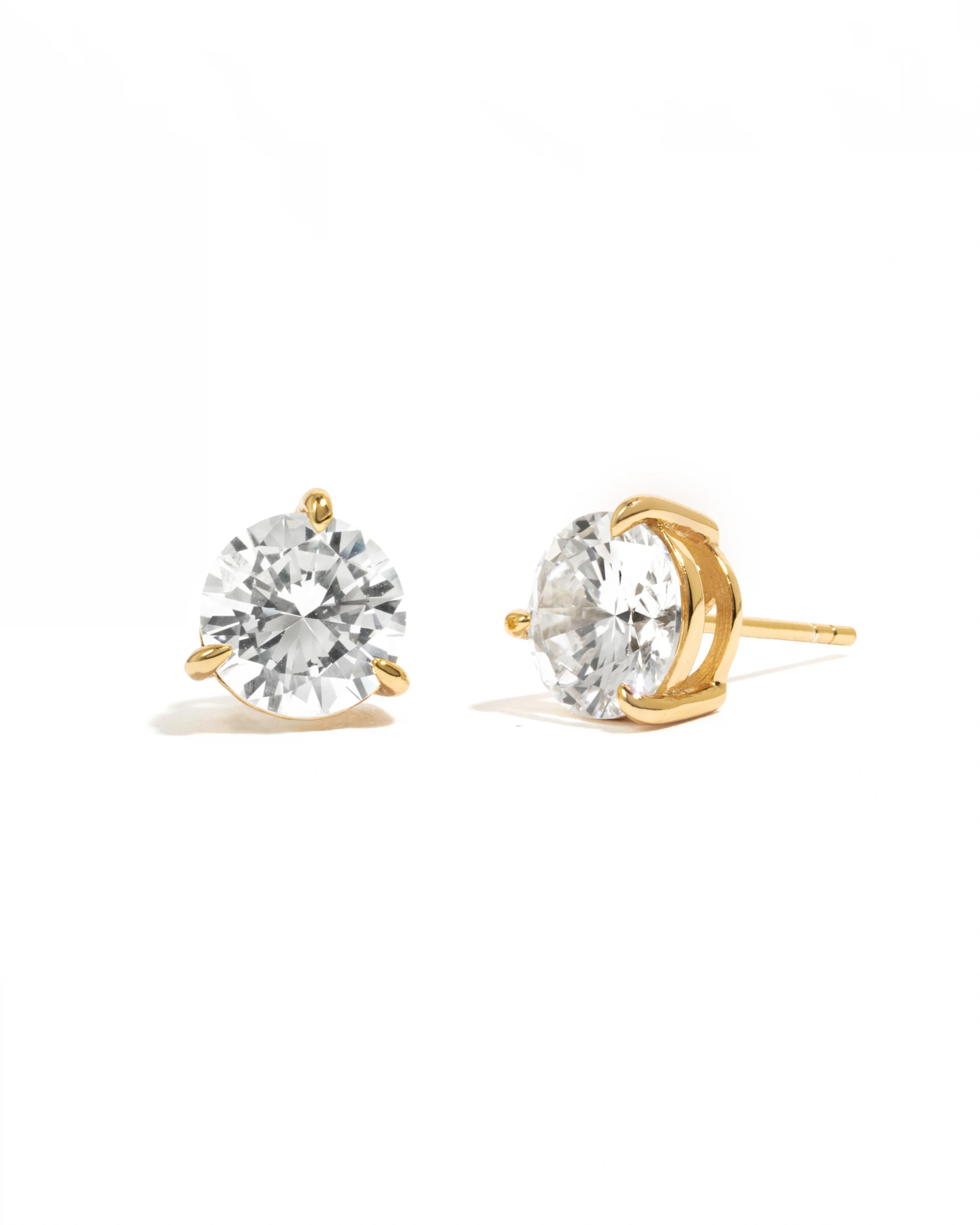 Image of 8mm Round Solitaire Stud Earrings