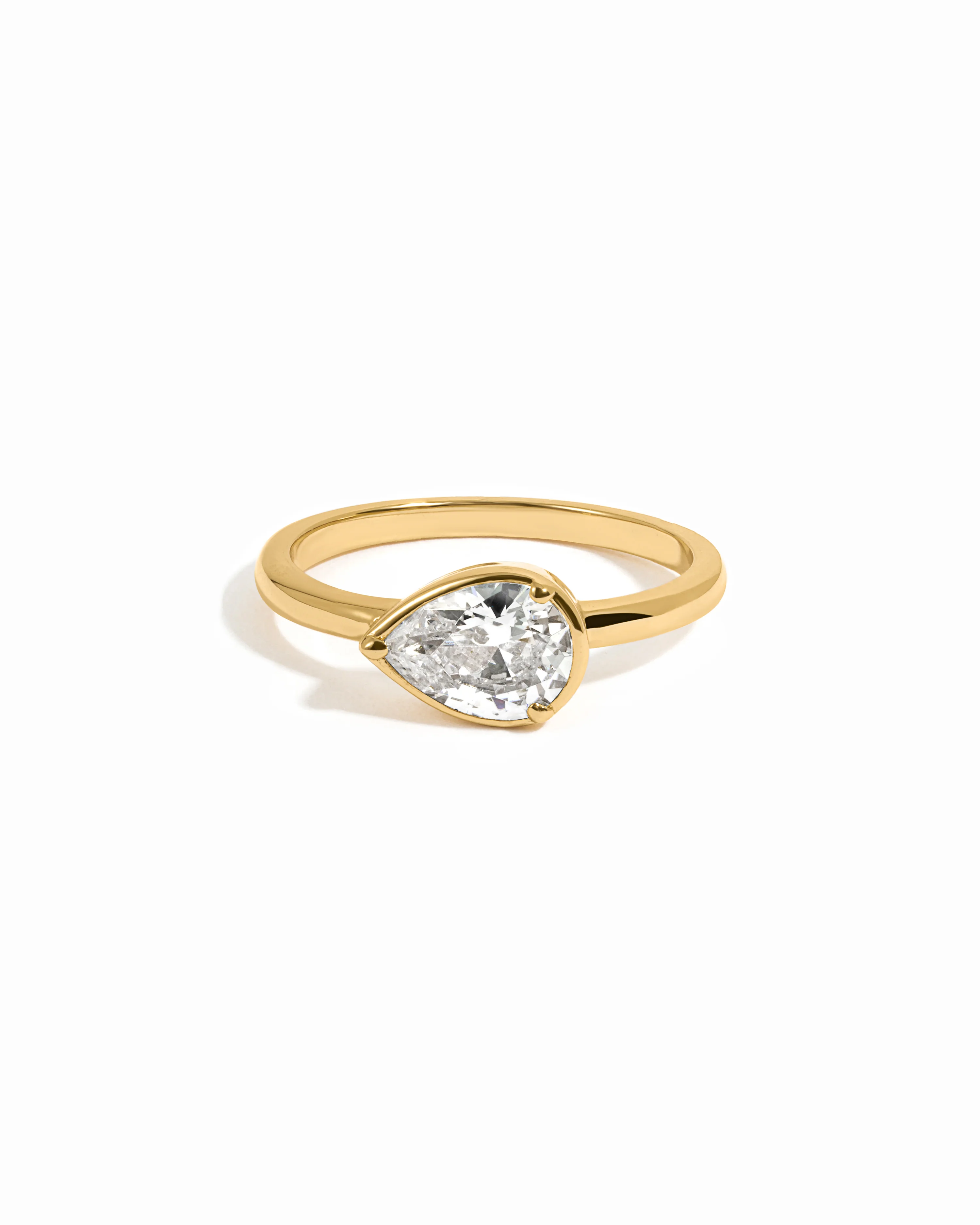 Image of Sideways Bezel Pear Ring