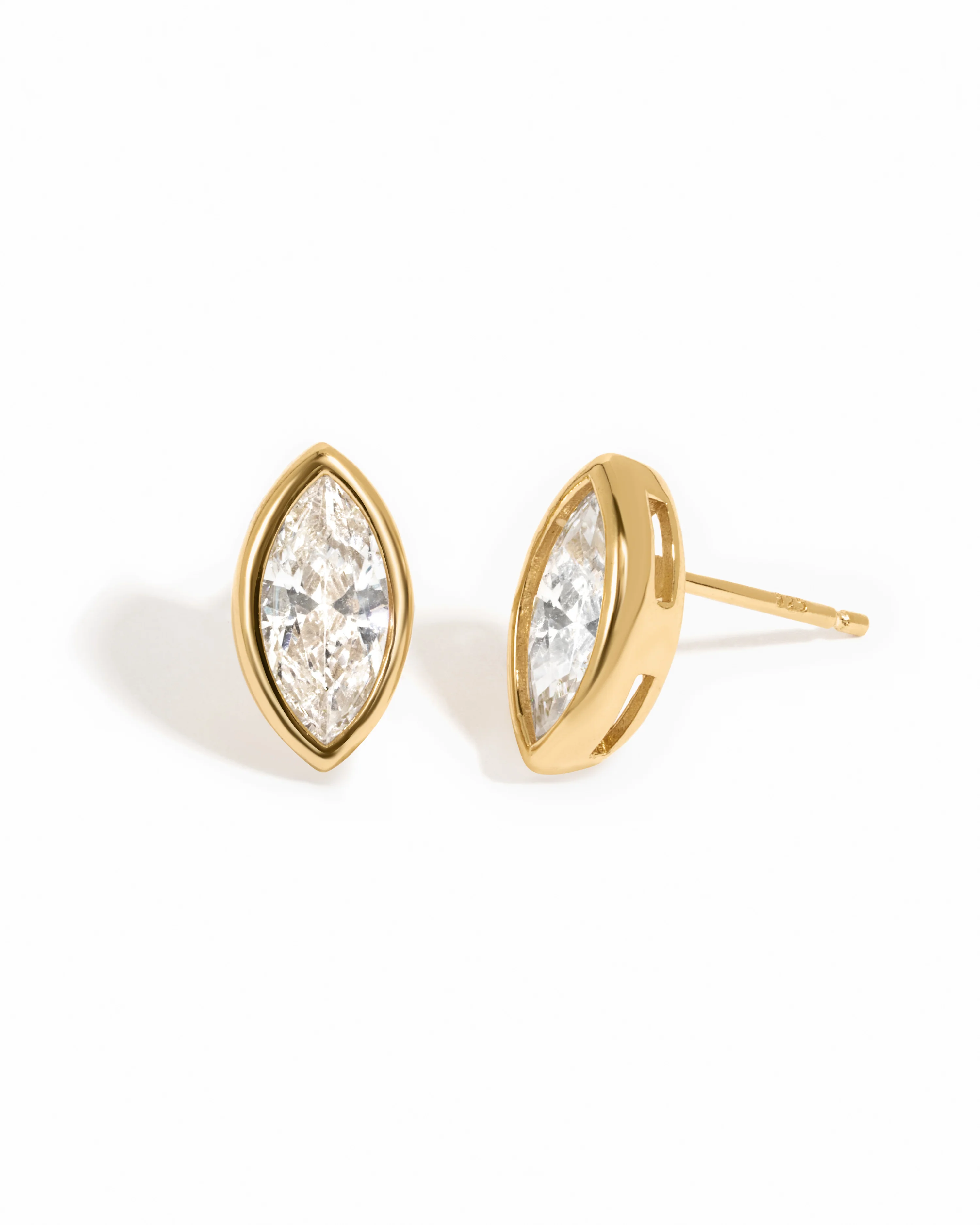 Image of Marquise Bezel Stud Earrings