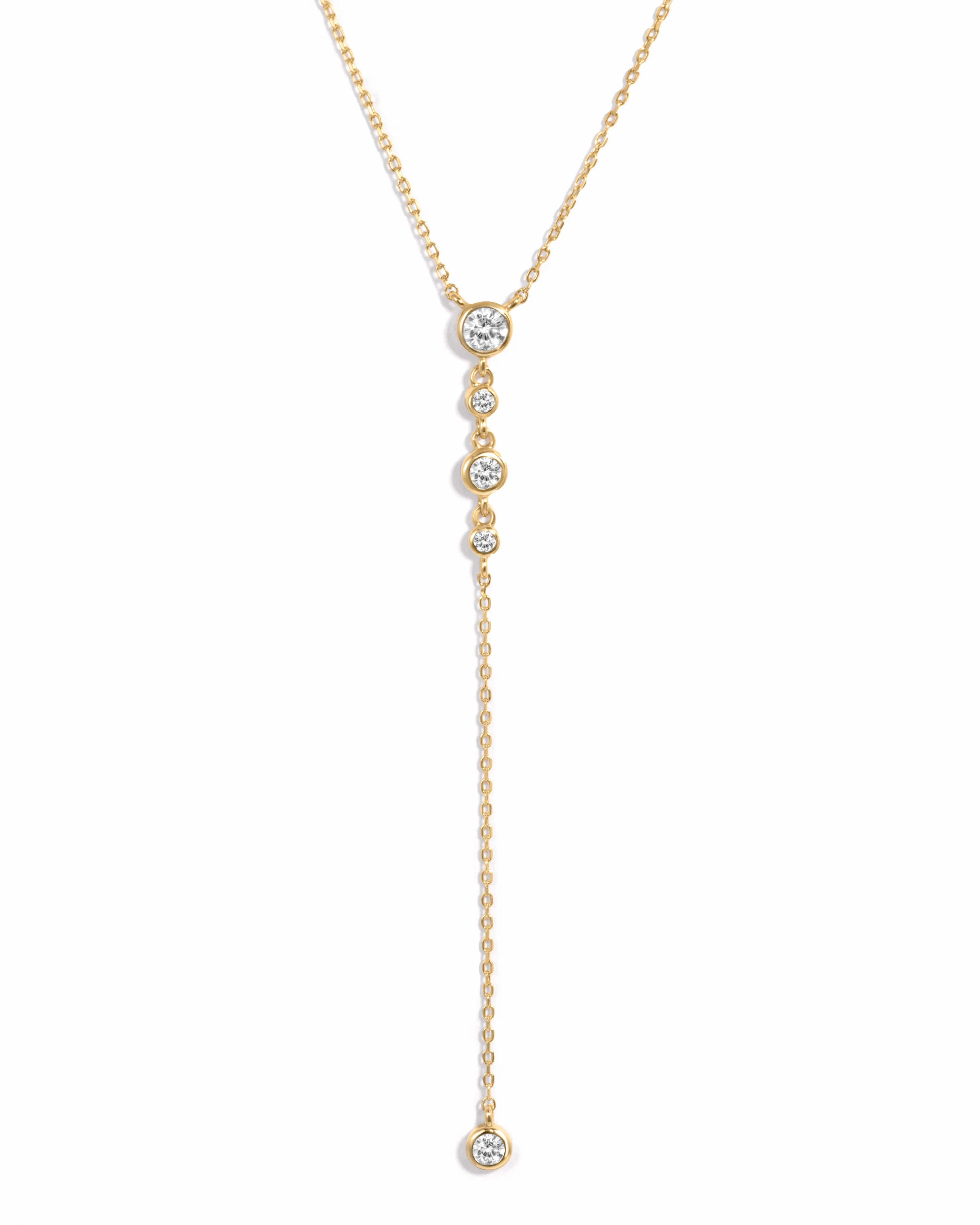 Image of Bezel Lariat Necklace