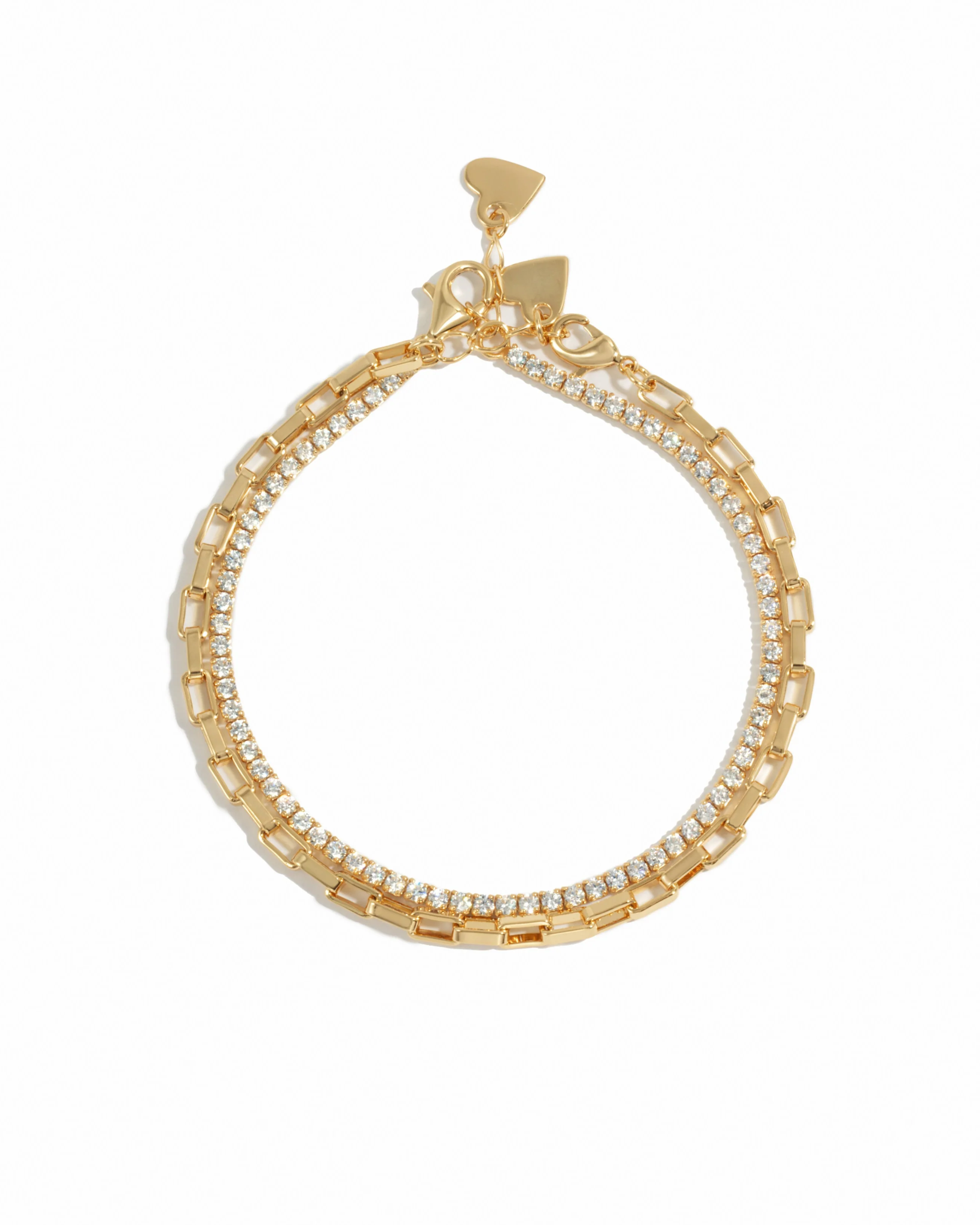 Image of Tennis & Paperclip Bracelet Set