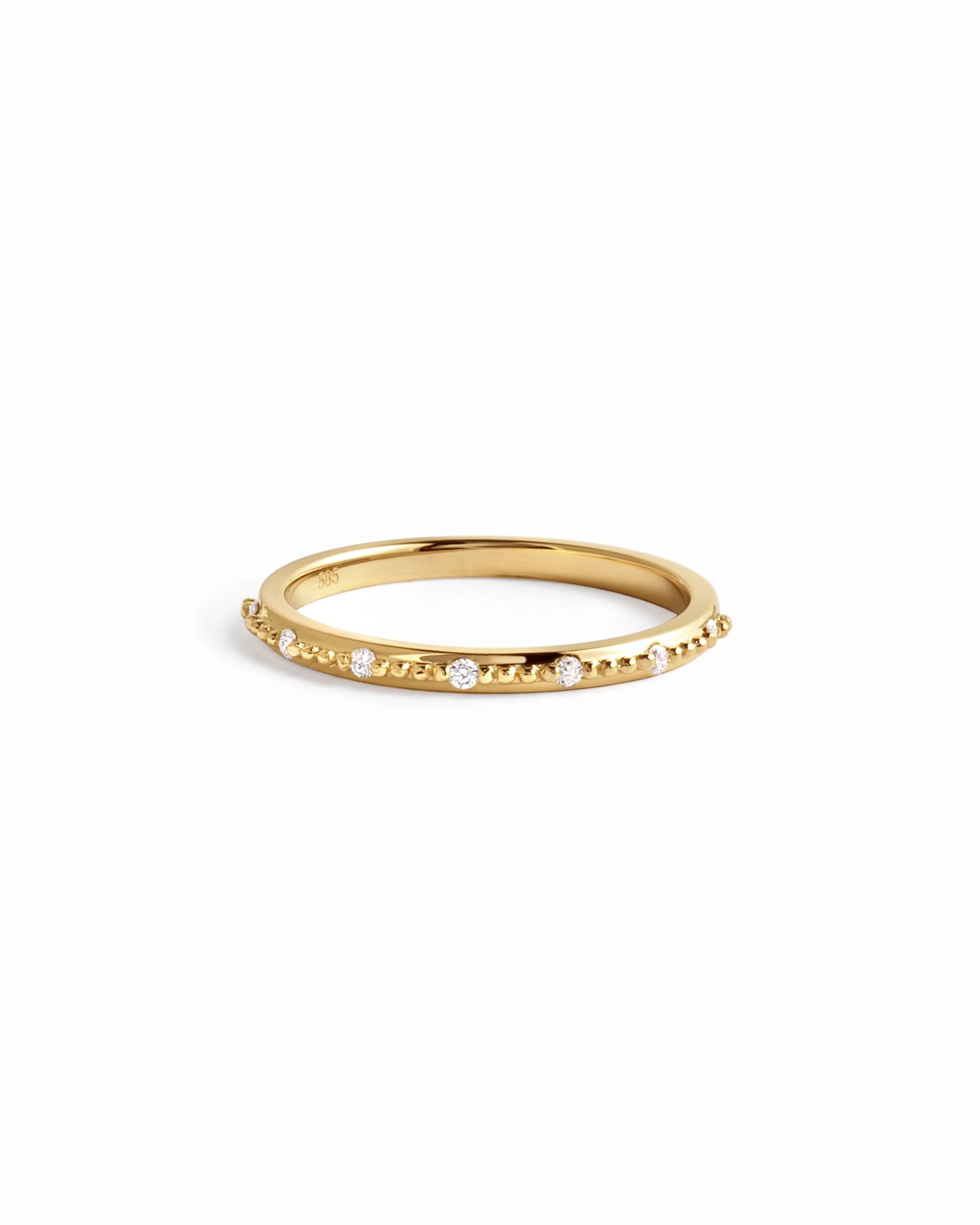 Image of 14K Solid Gold Lab Grown Diamond Mia Stacking Ring