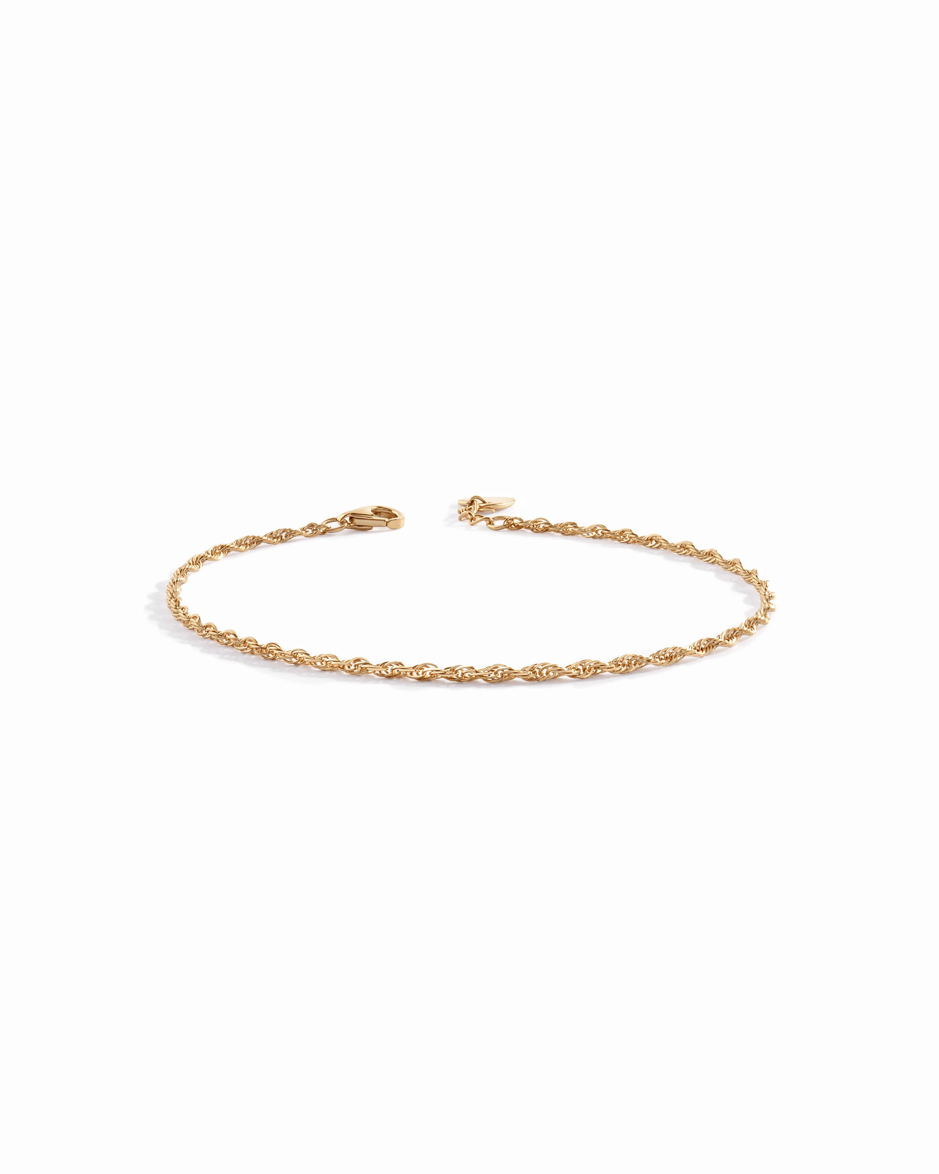 Image of 14K Solid Gold Twisted Rope Chain Bracelet