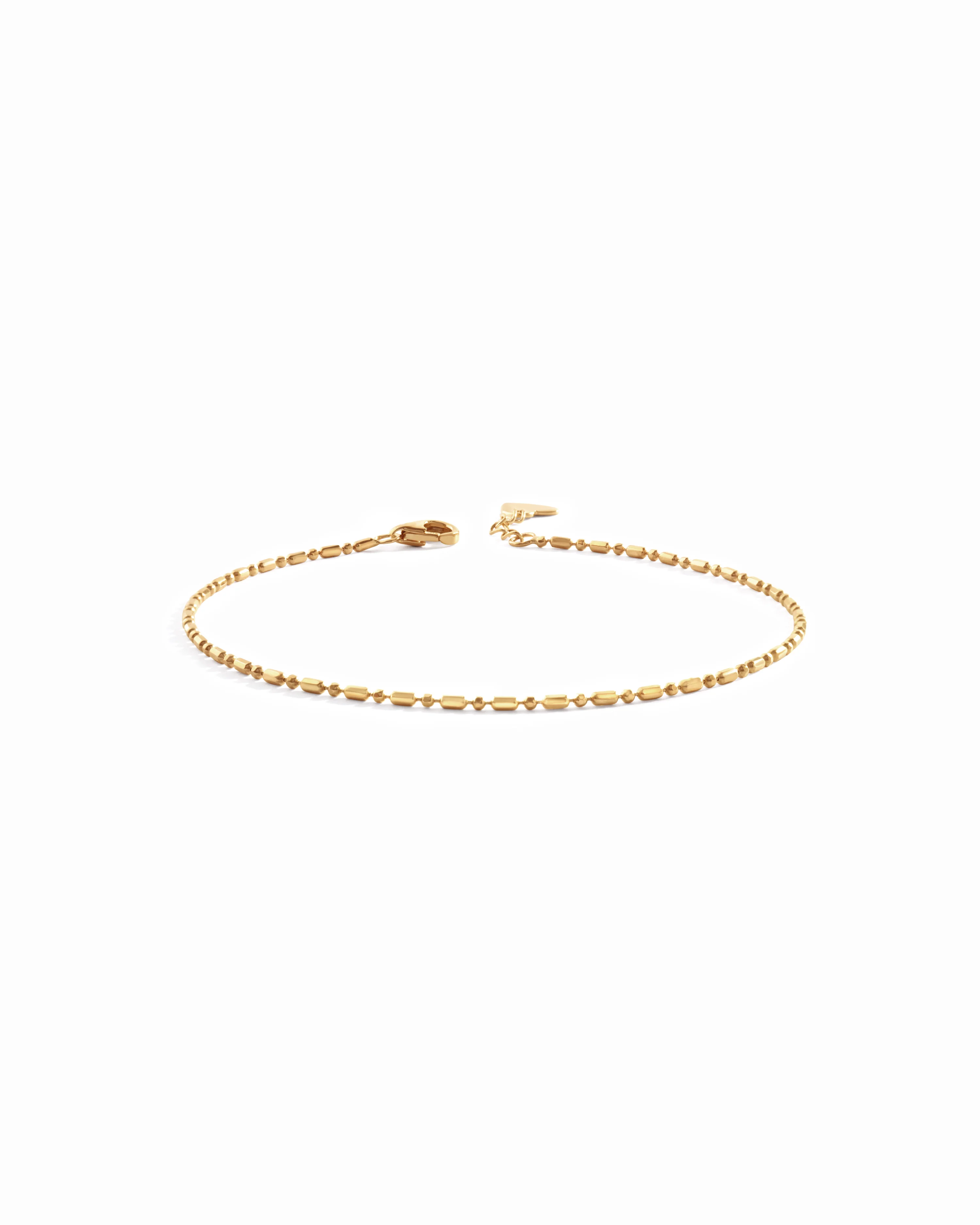Image of 14K Solid Gold Bar Station Chain Bracelet