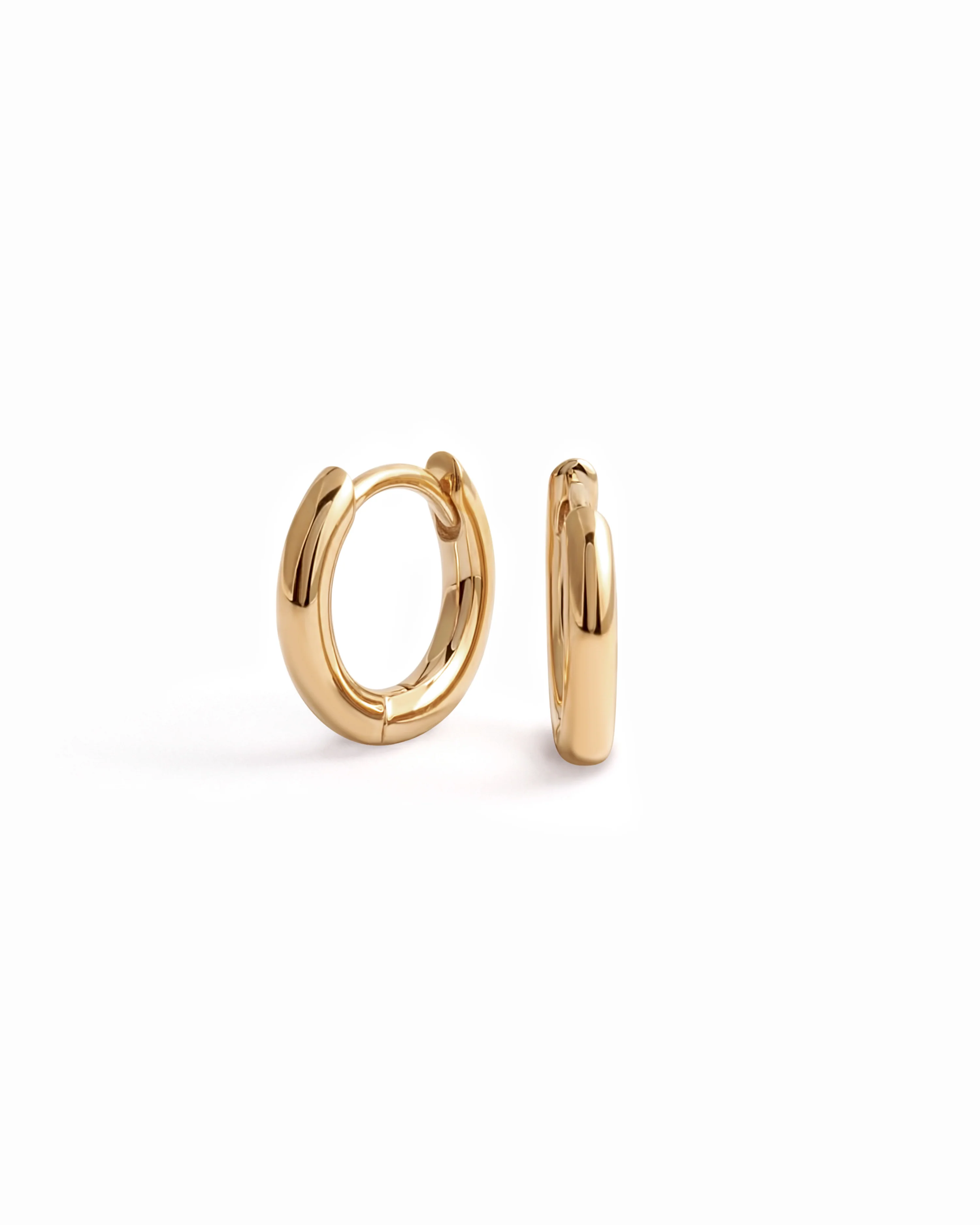Image of 14K Solid Gold Simple Huggies