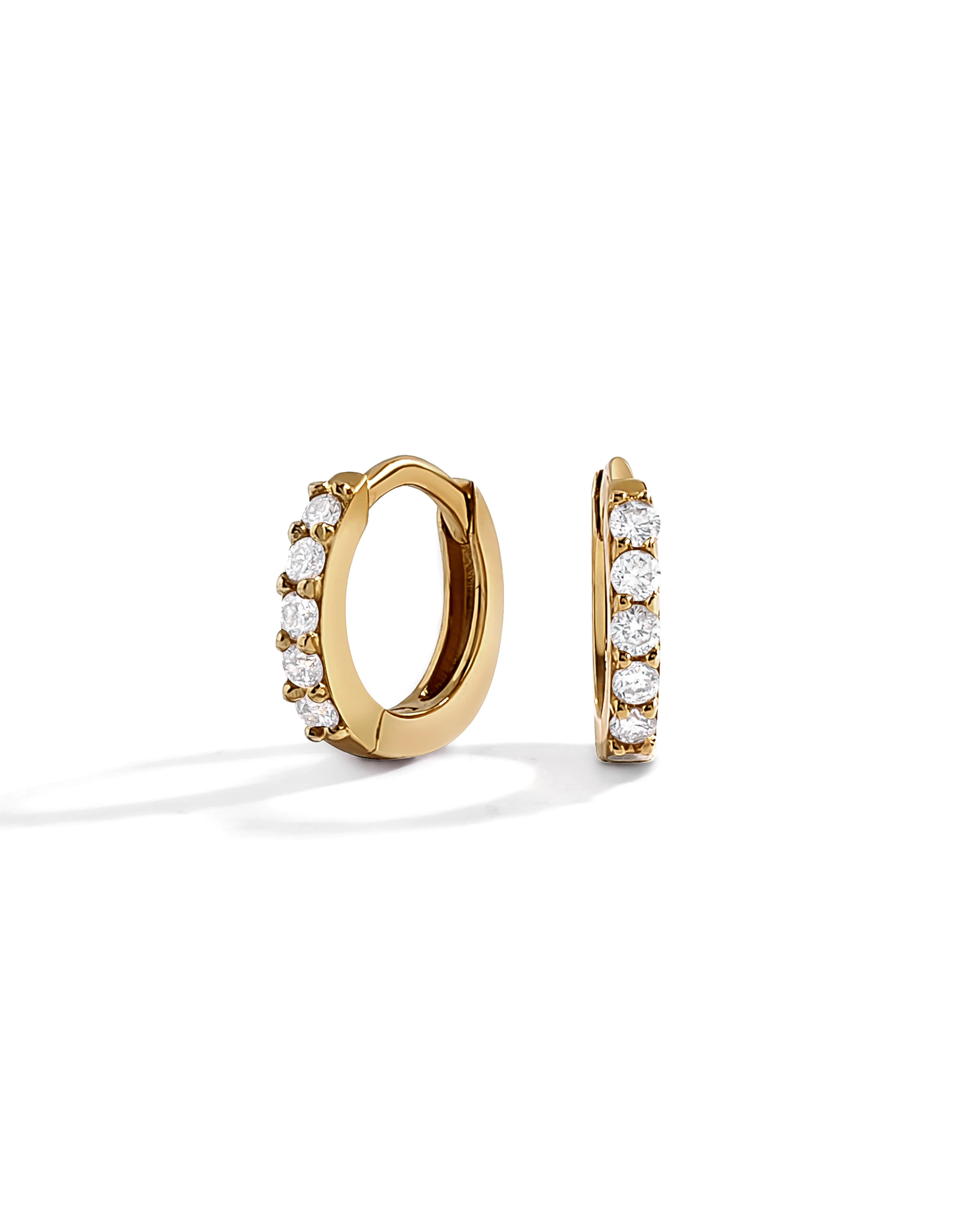 Image of 14K Solid Gold 7mm Lab Grown Diamond Huggies