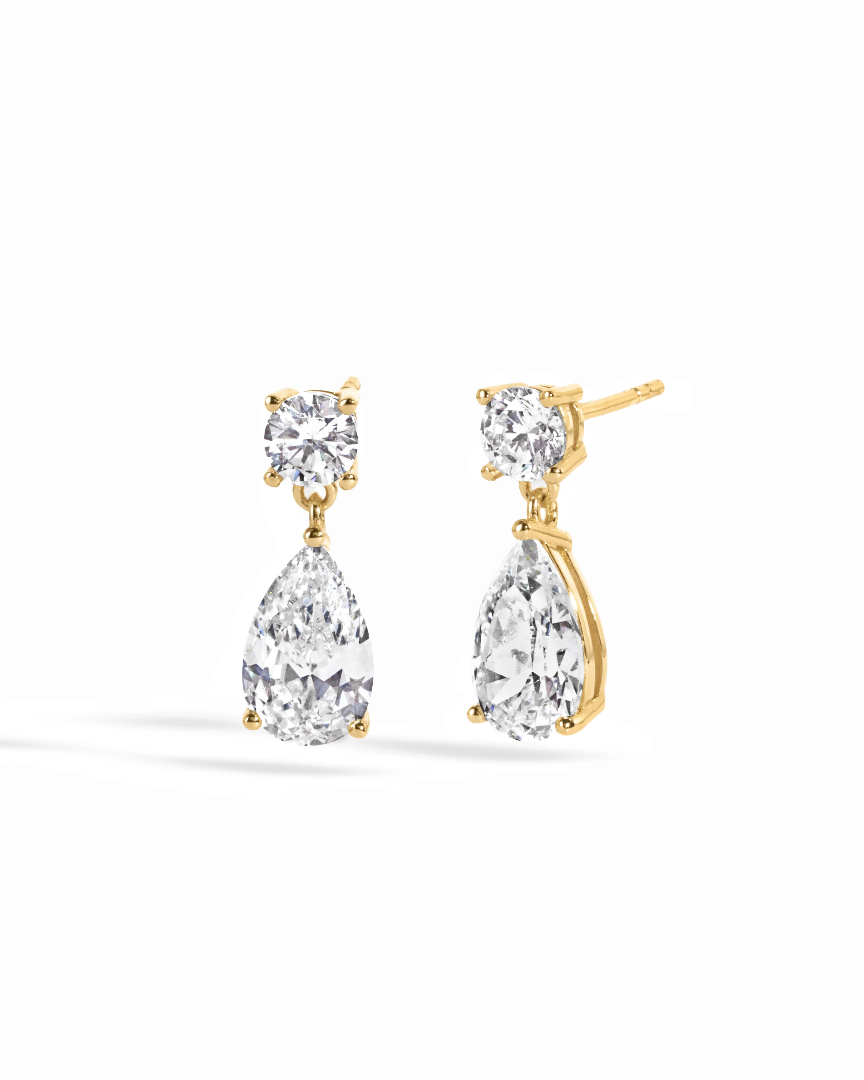 Image of Camille Pear Drop Stud Earrings