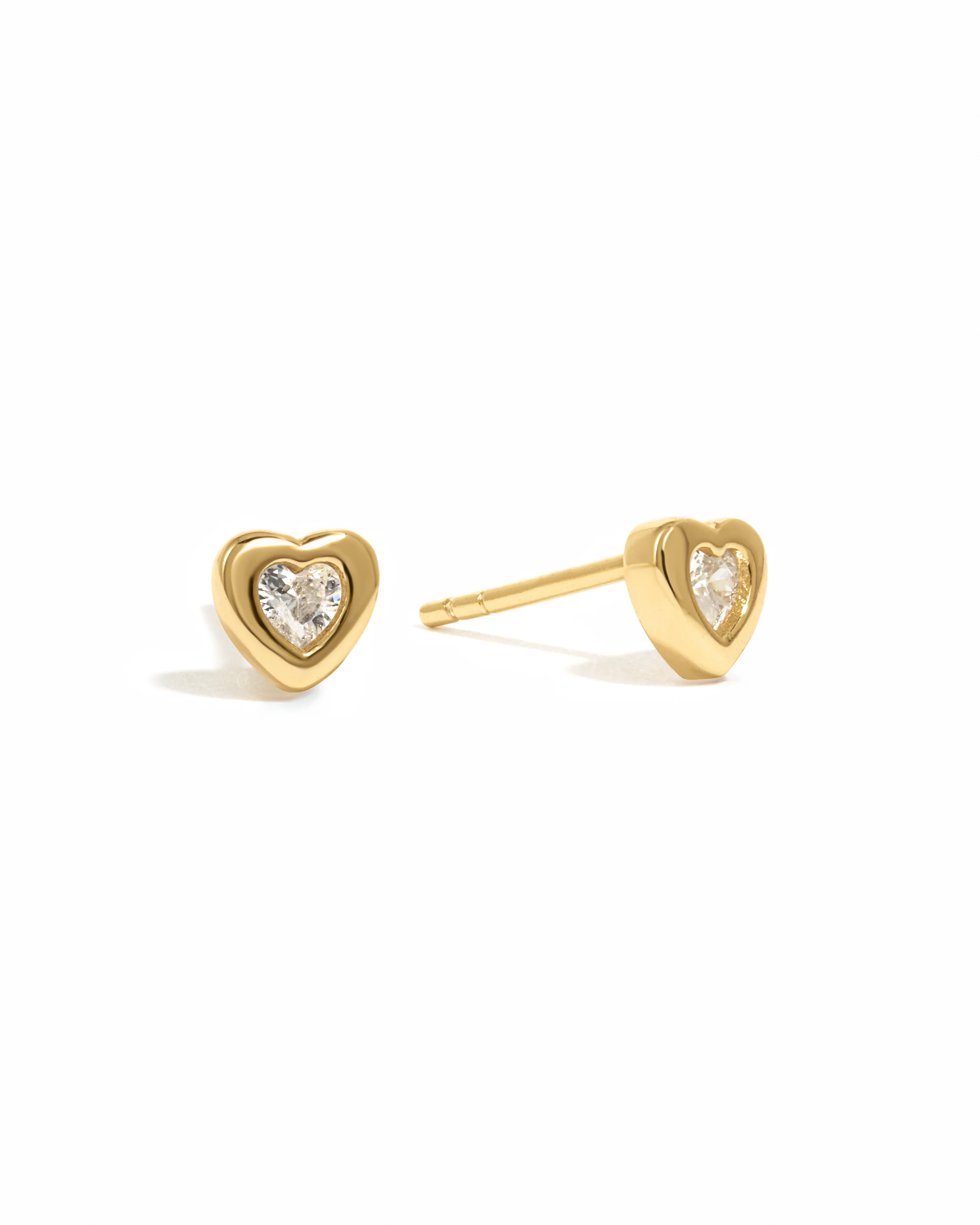 Image of Bezel Heart Studs