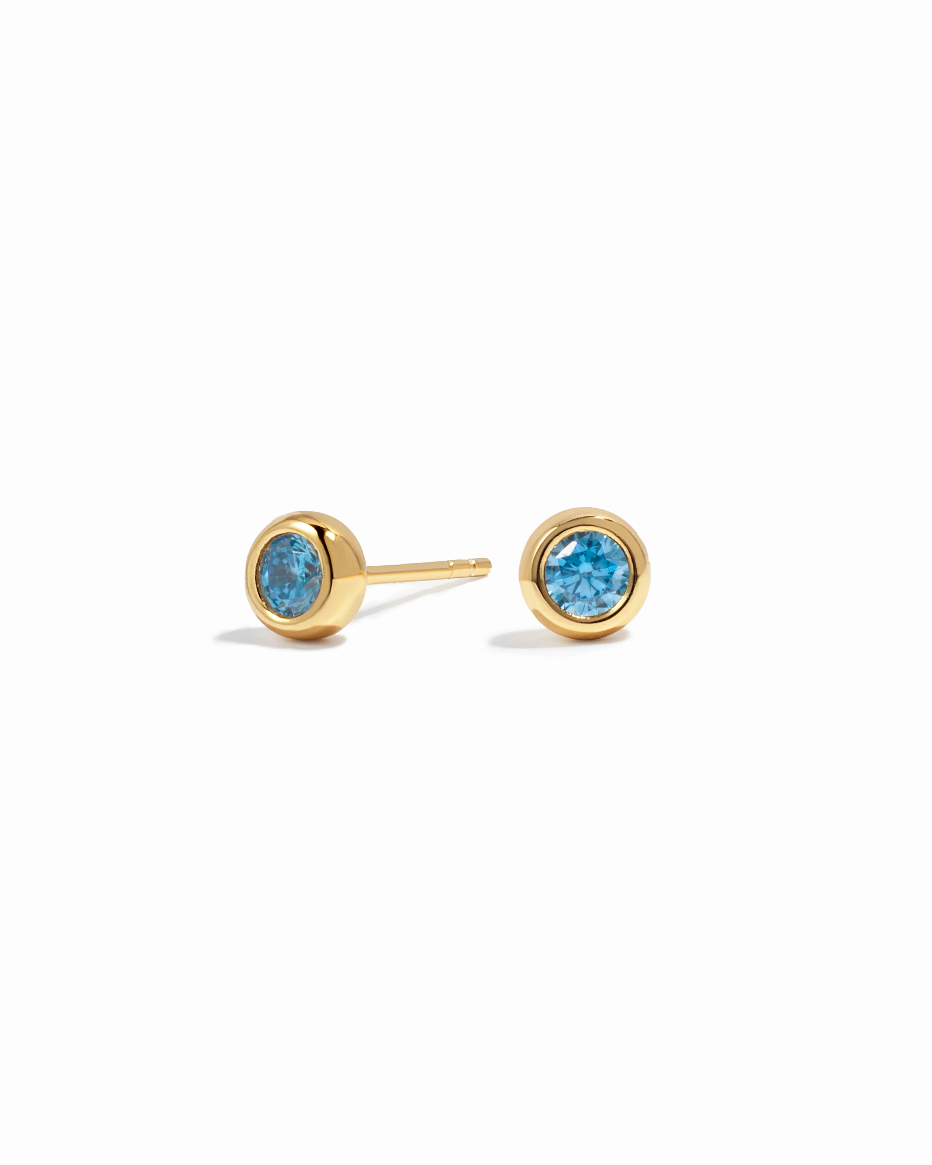 Image of Aquamarine Bezel Dome Studs