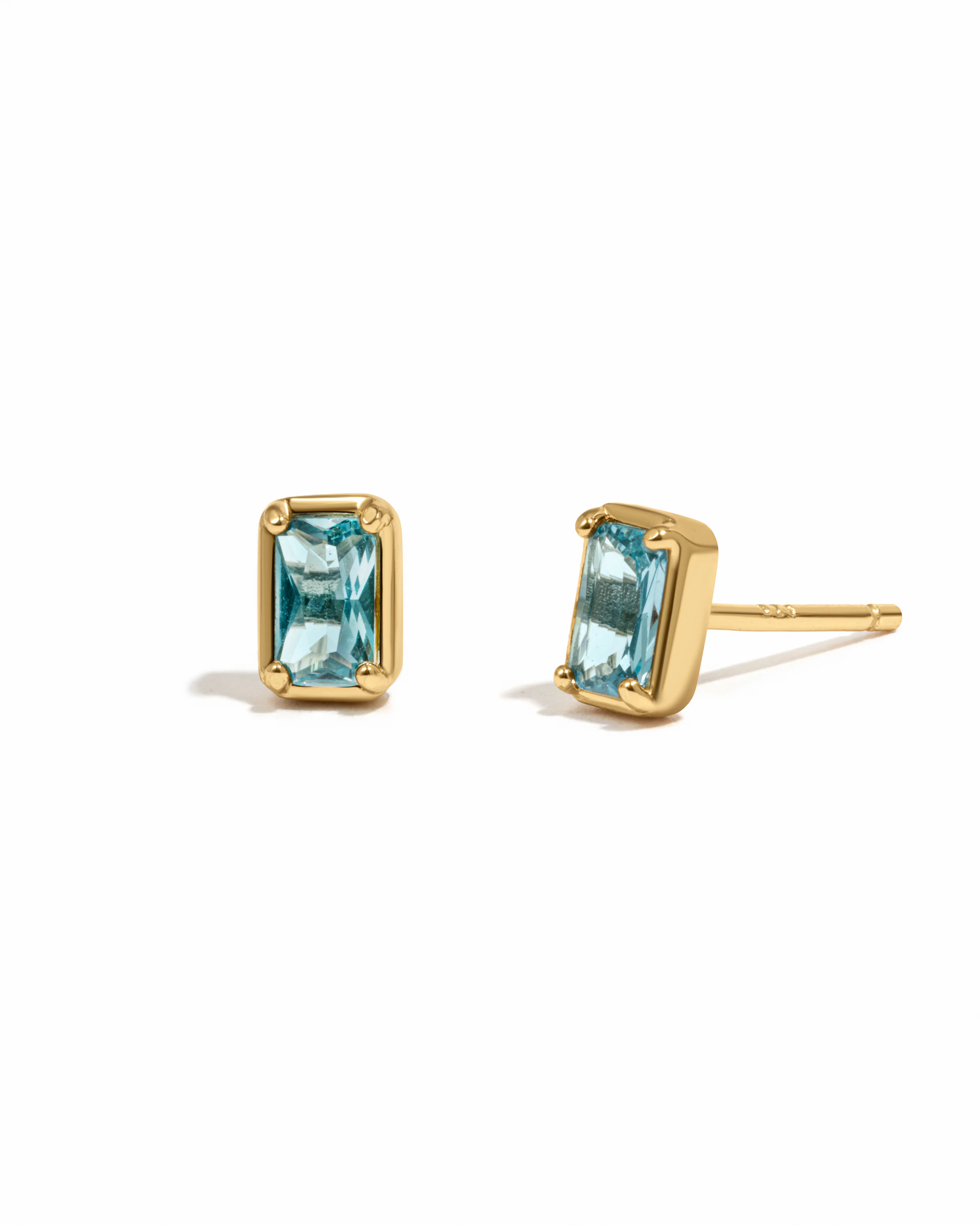 Image of Aquamarine Baguette Studs