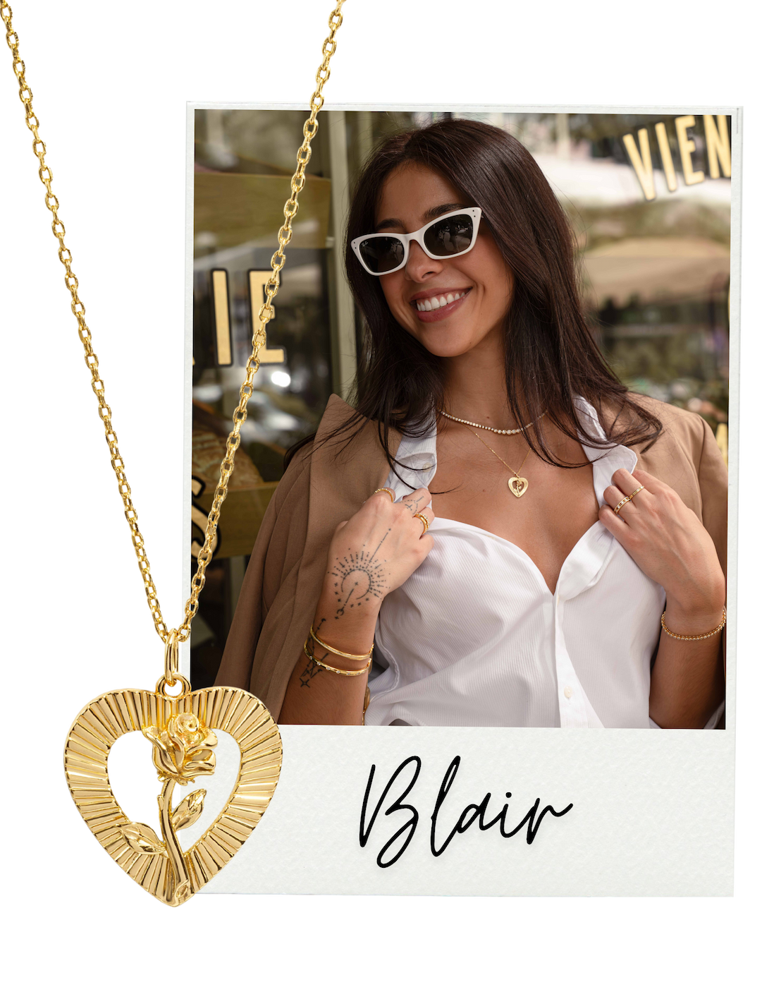heart rose necklace