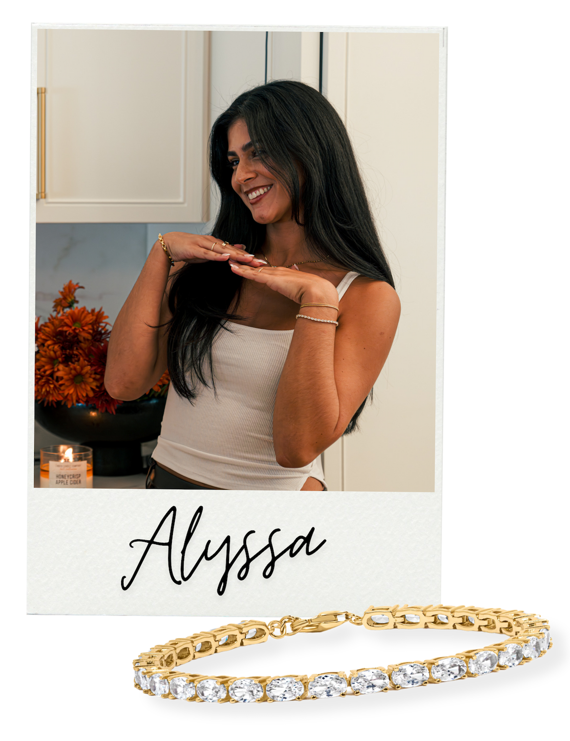 oval stone tennis bracelet