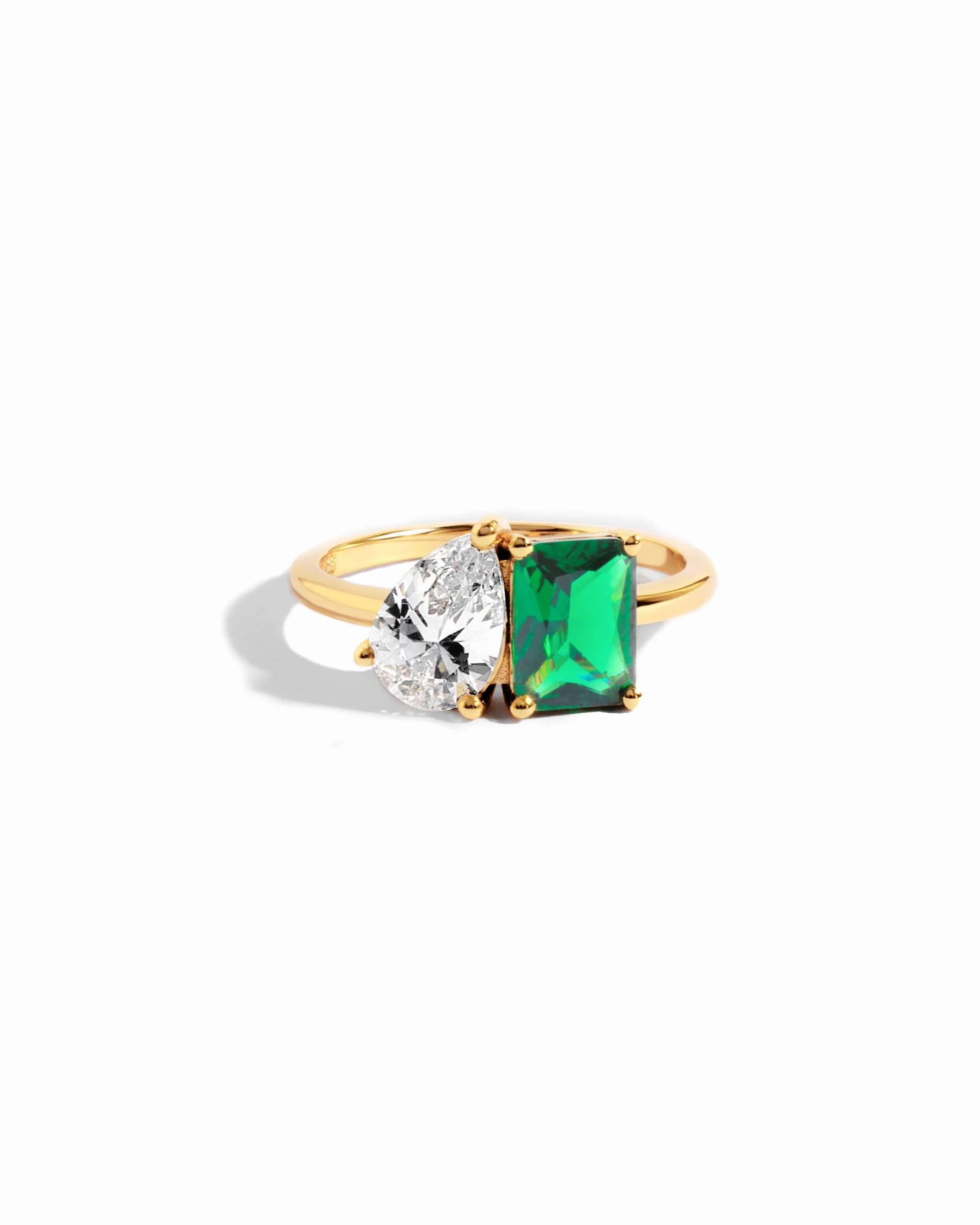 Image of Toi et Moi Emerald Ring
