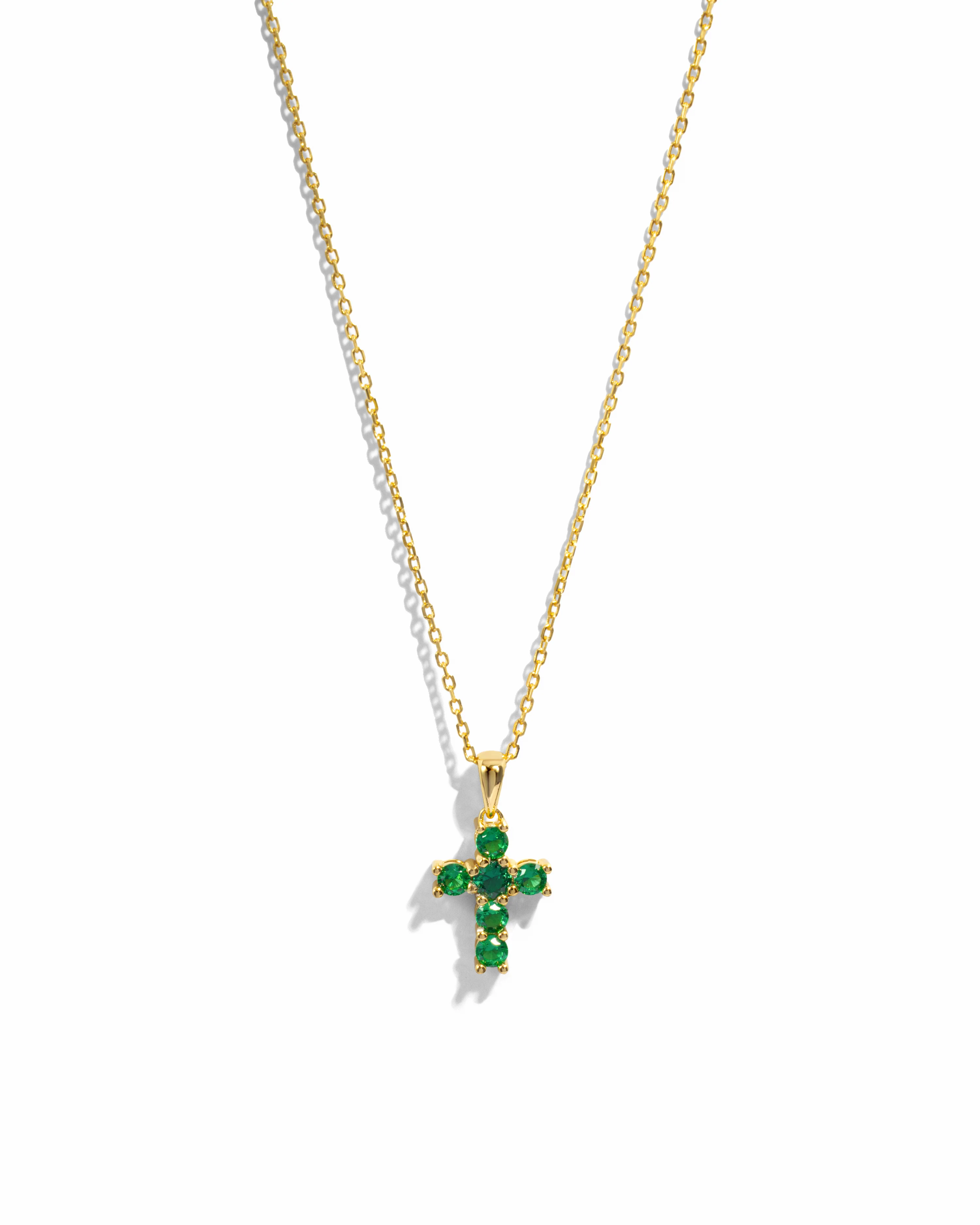 Image of Emerald Cross Necklace