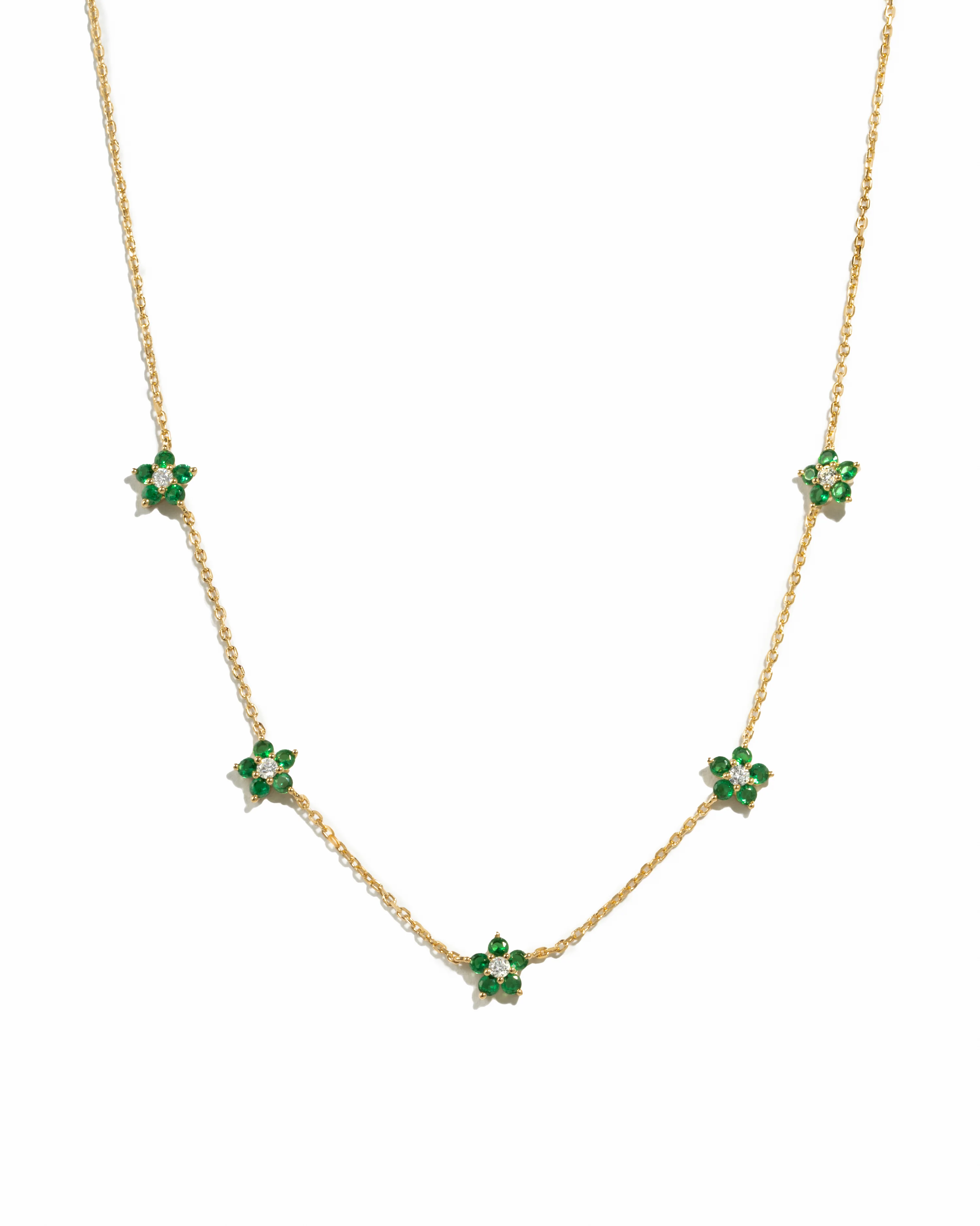 Image of Emerald Flower Necklace
