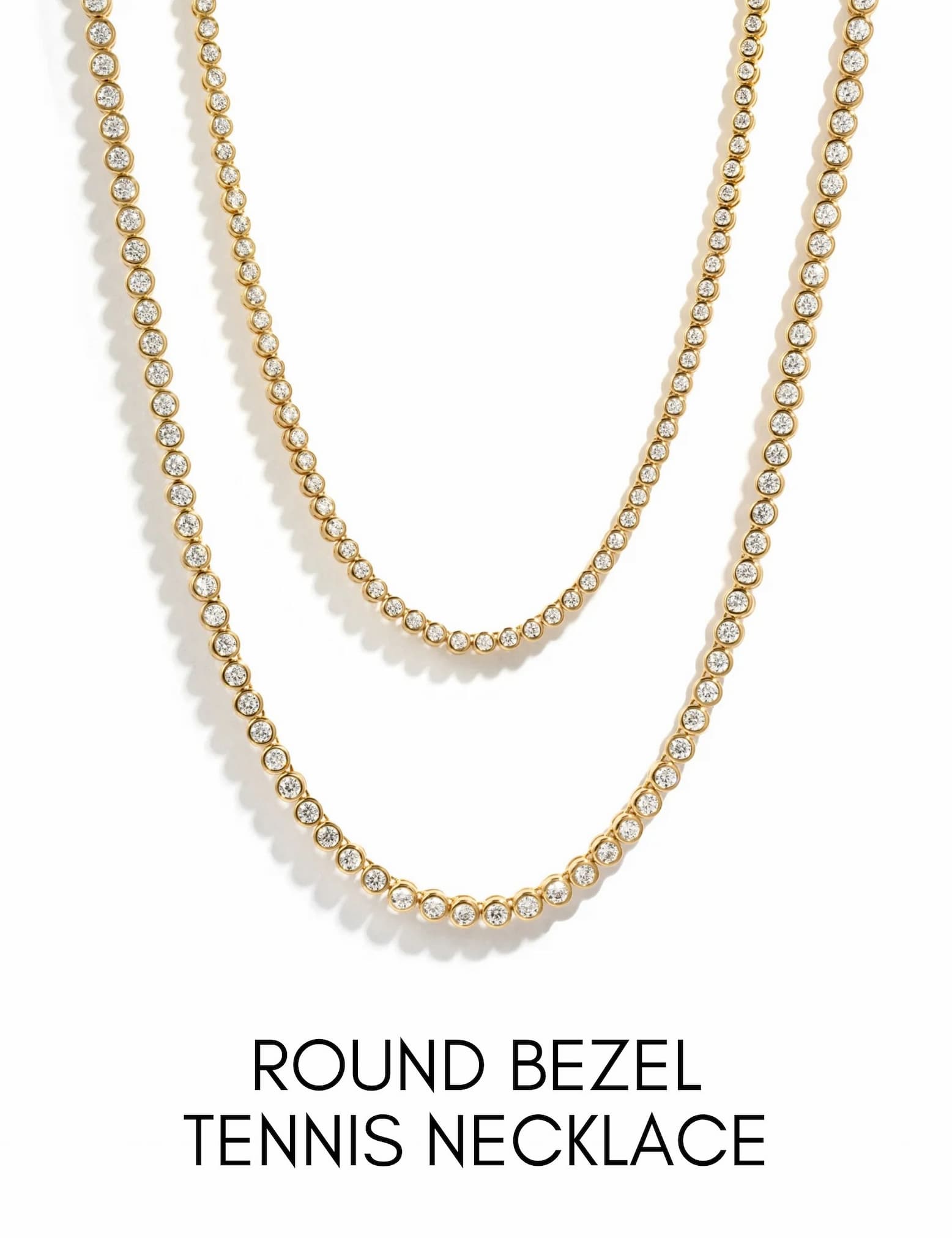 round bezel tennis necklace